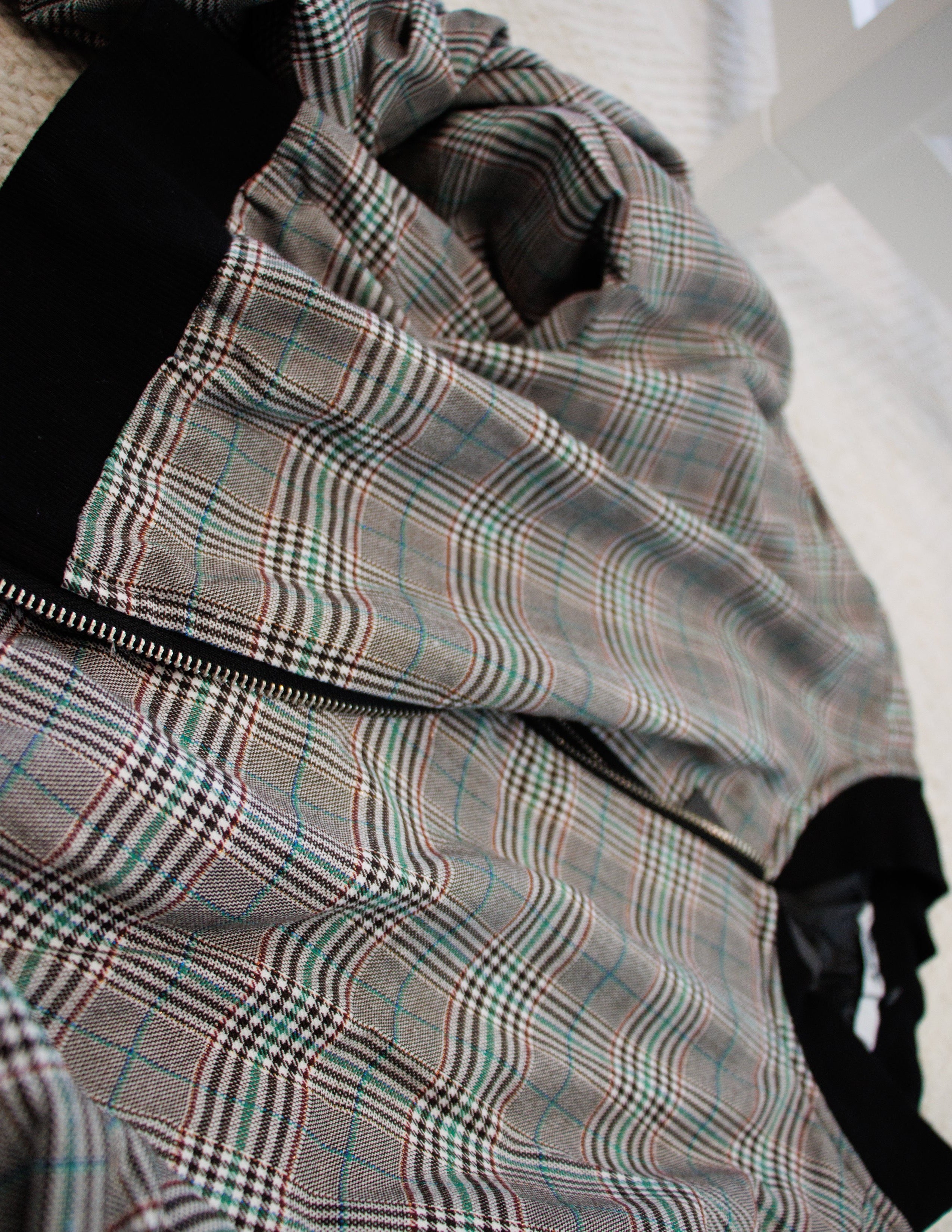 Plaid Cropped Jacket/ Skirt Set