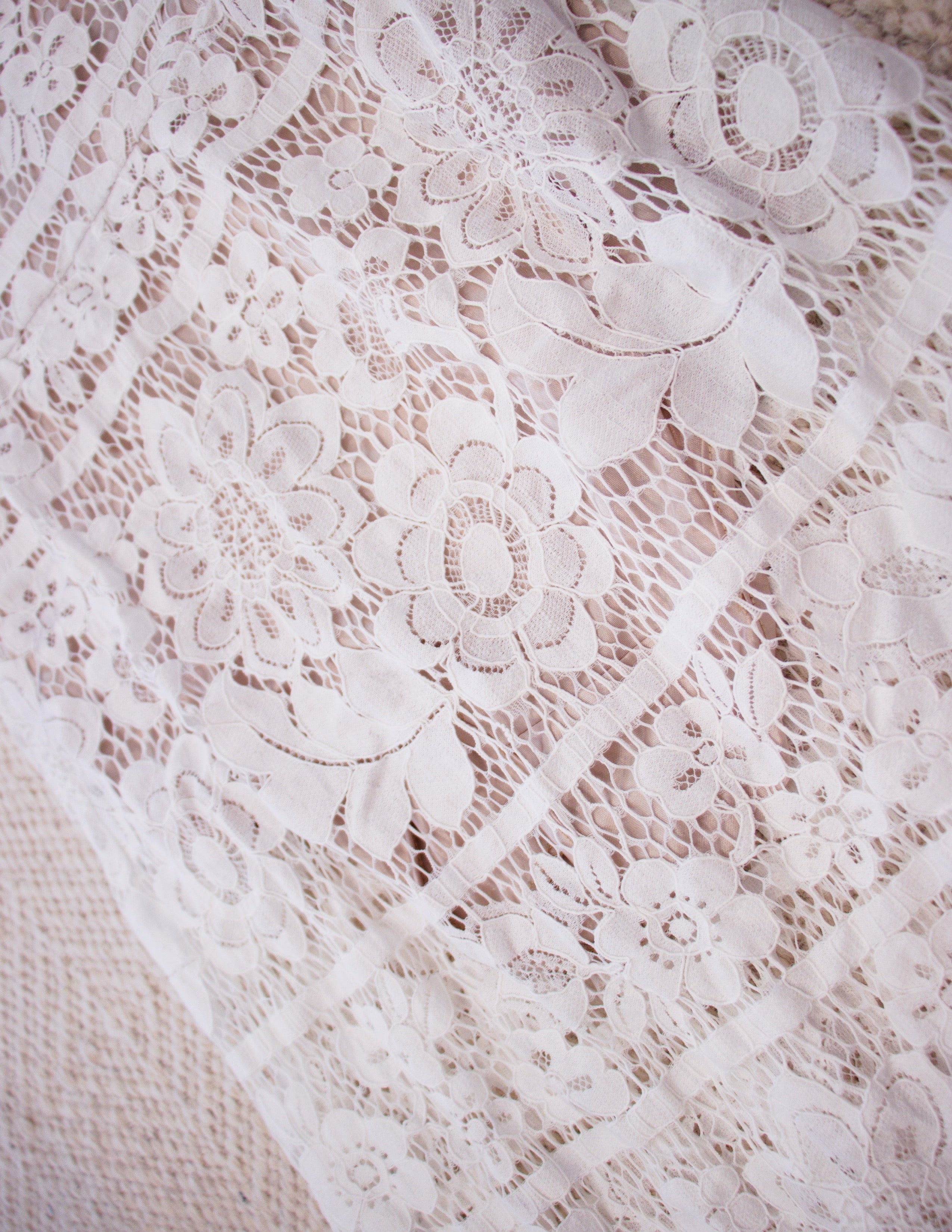 Lace Midi Dress- White