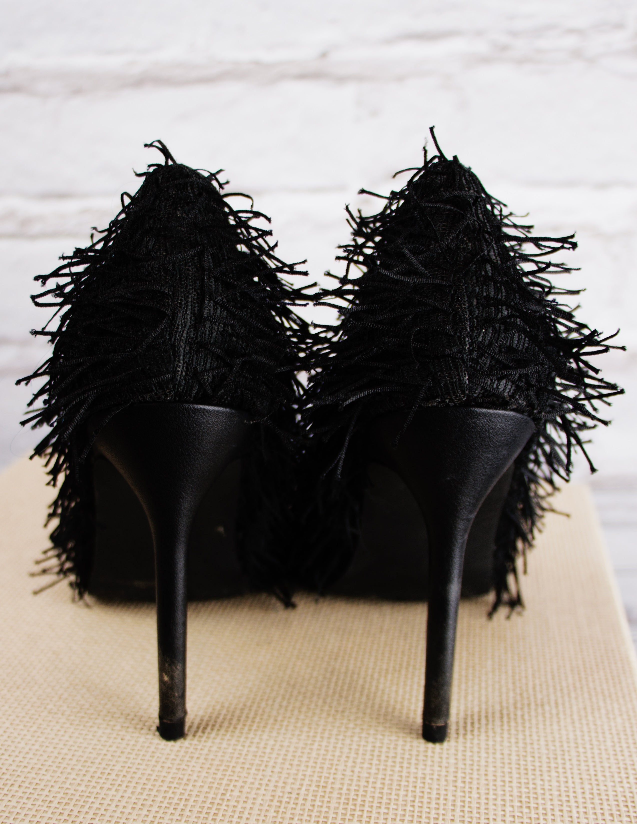 Black Fringe Pumps