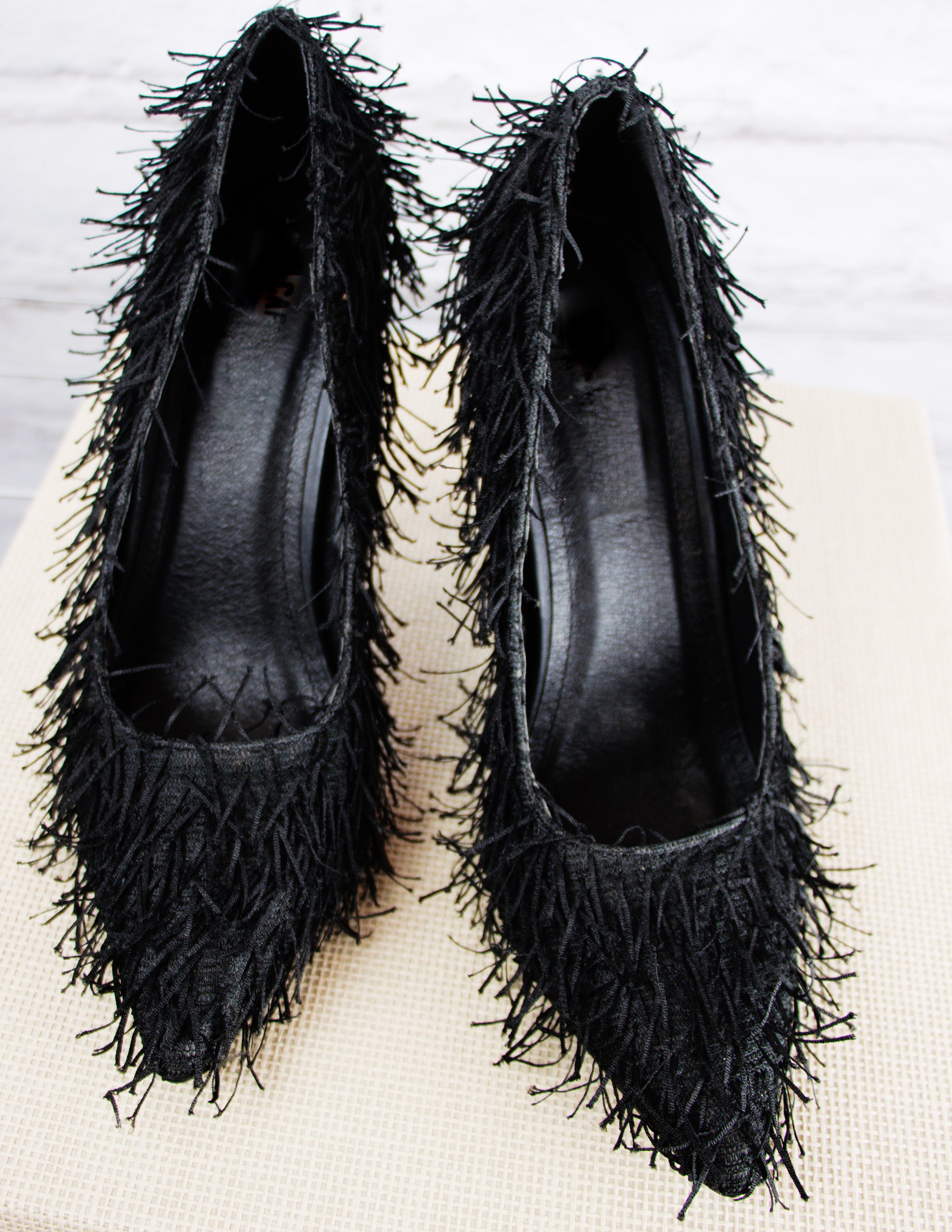 Black Fringe Pumps