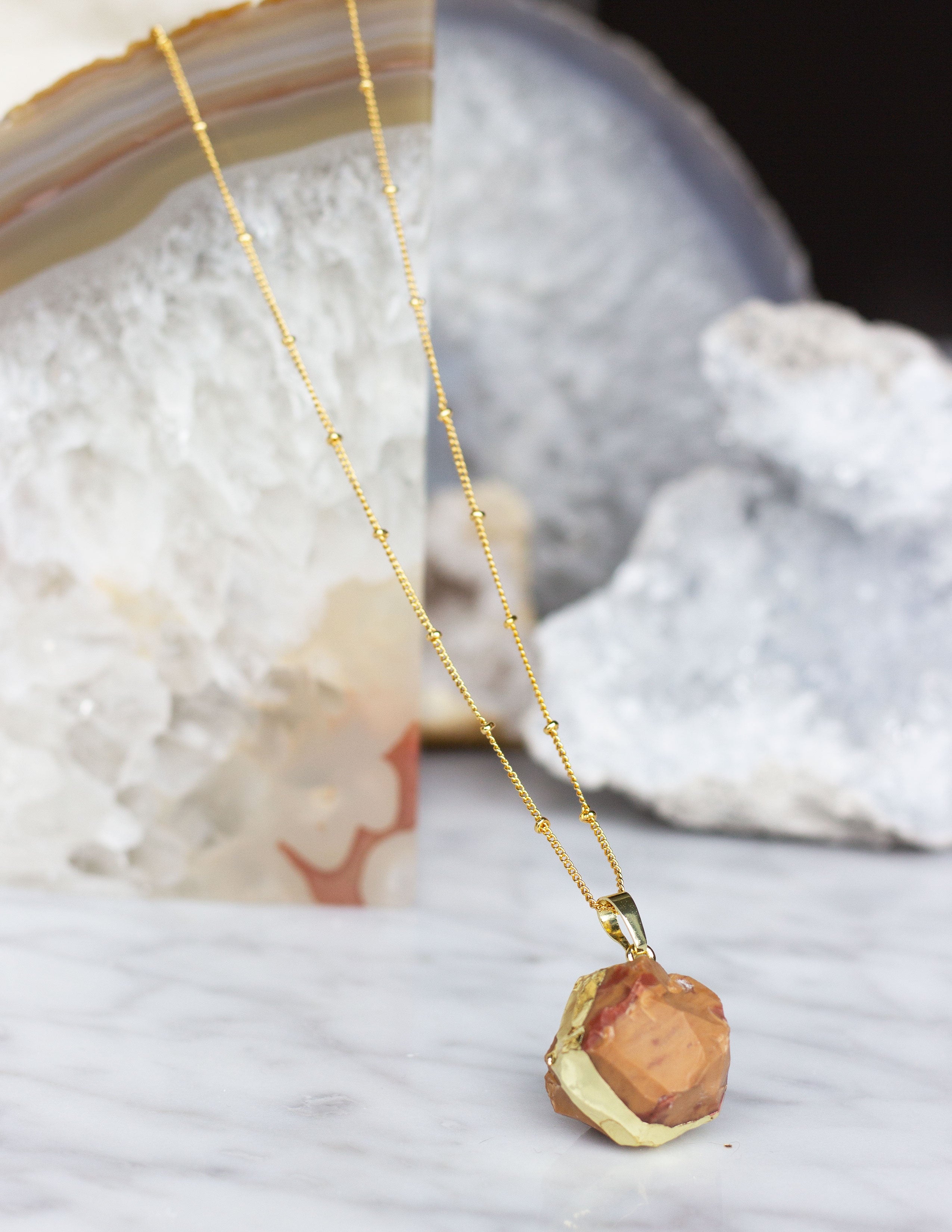 ROUND JASPER PENDANT- 0305 - Blue District