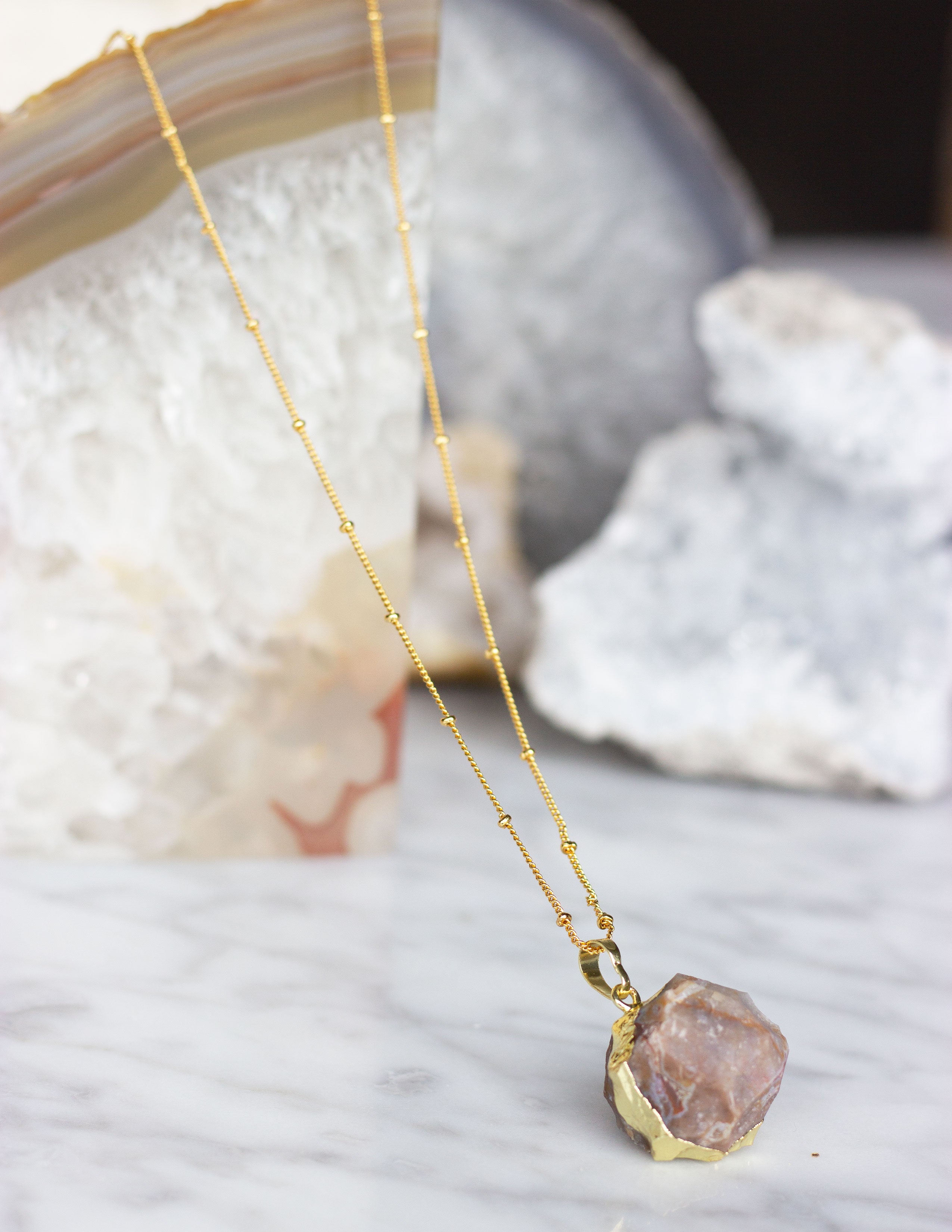 ROUND JASPER PENDANT- 0308 - Blue District