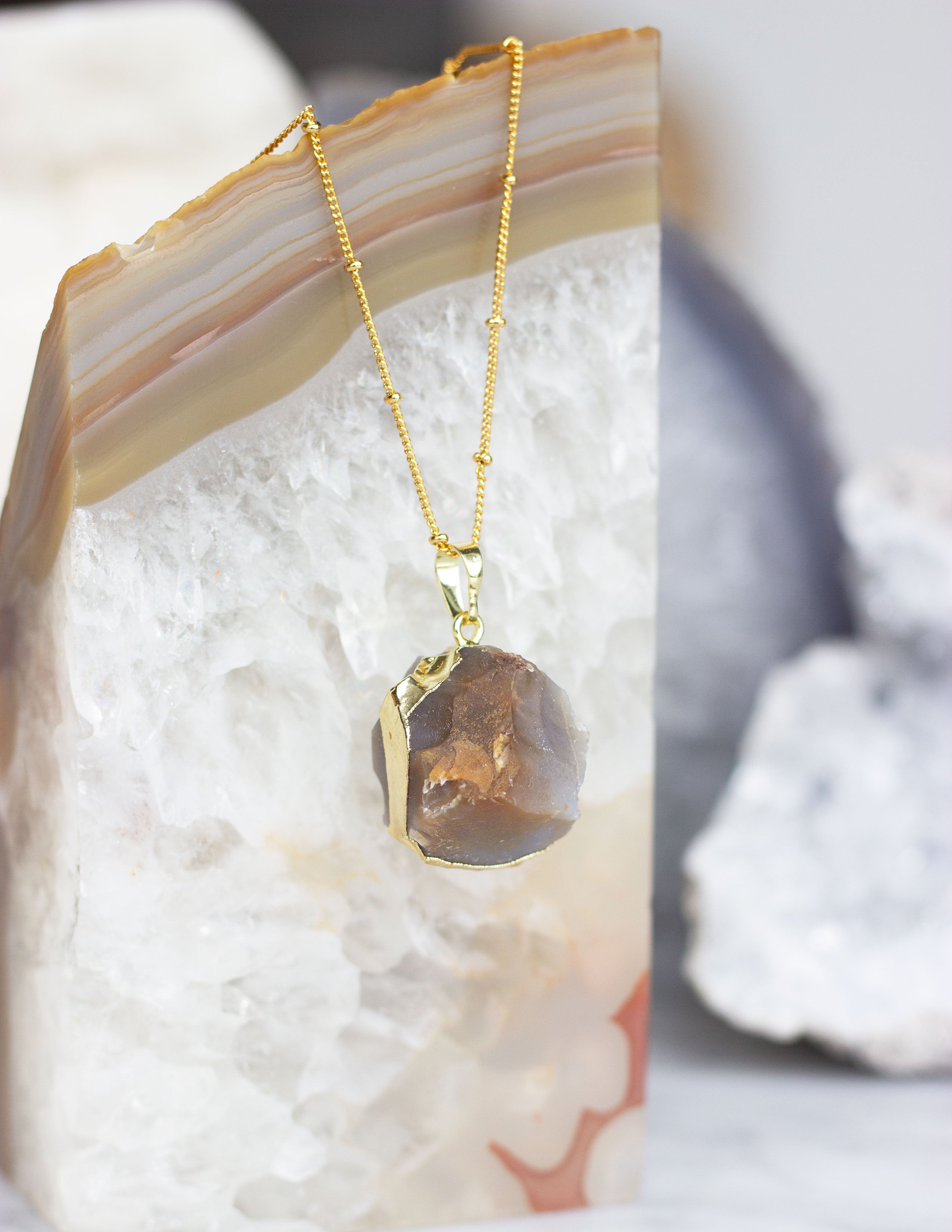 ROUND JASPER PENDANT- 0310 - Blue District