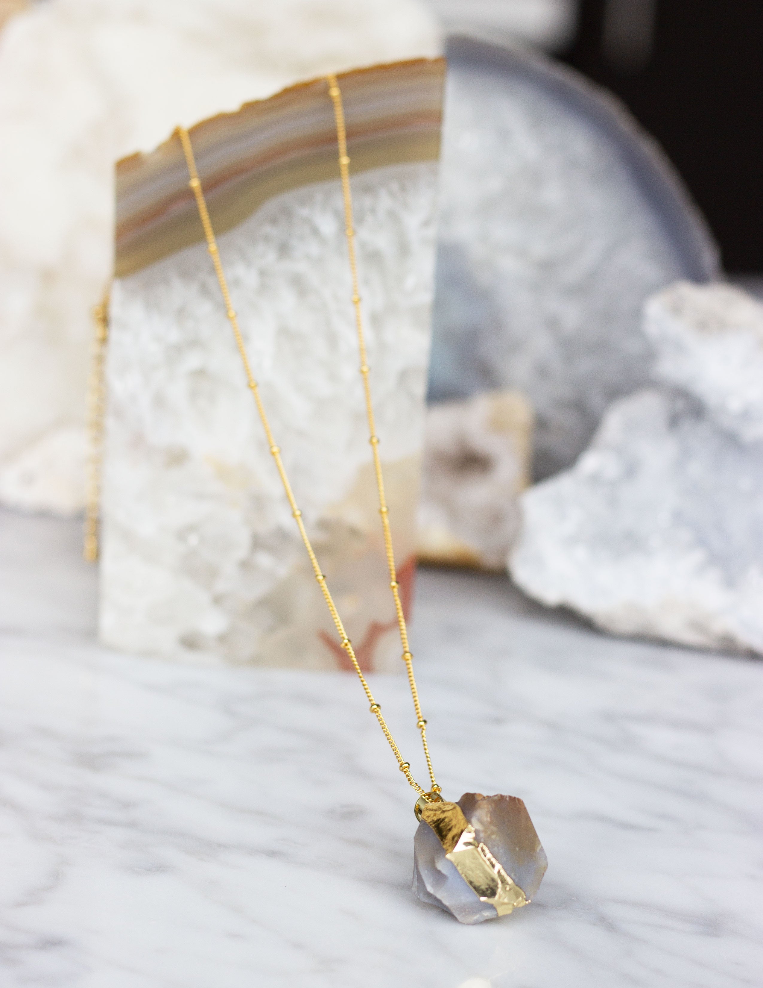 ROUND JASPER PENDANT- 0310 - Blue District