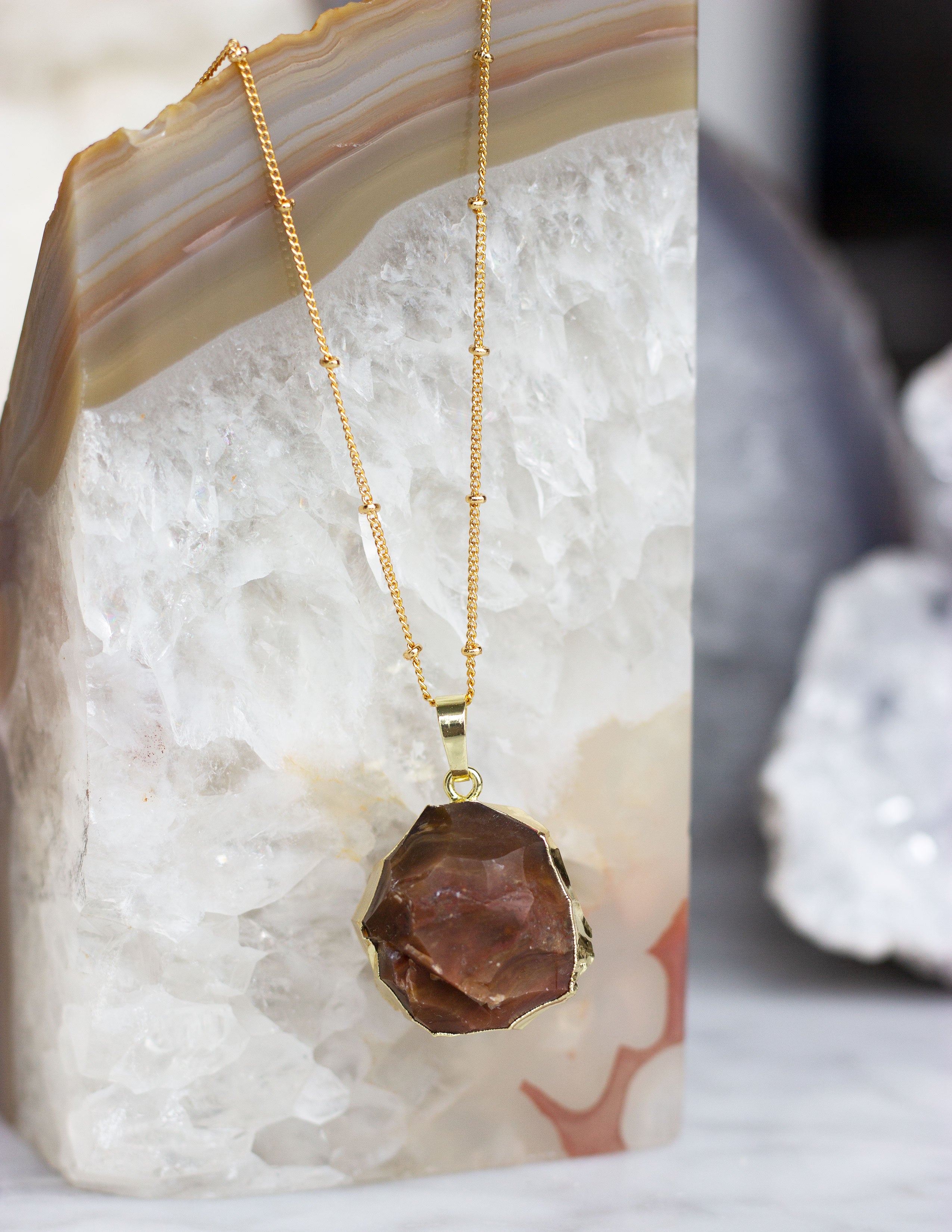ROUND JASPER PENDANT- 0320 - Blue District