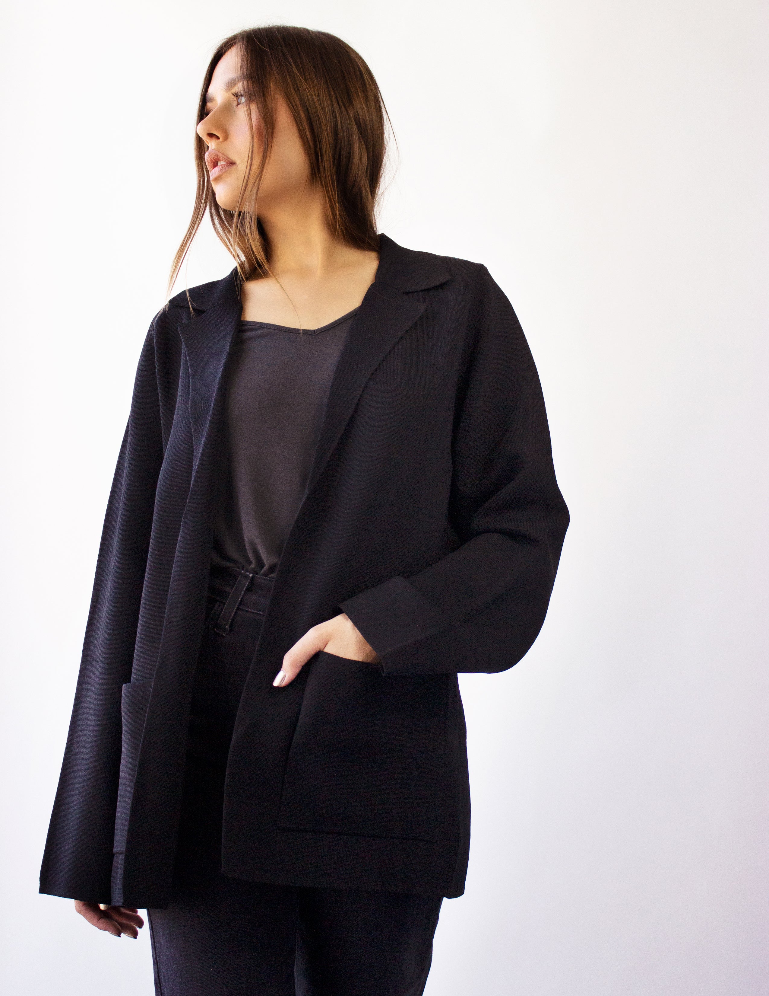 CASSINI BLAZER JACKET- BLACK