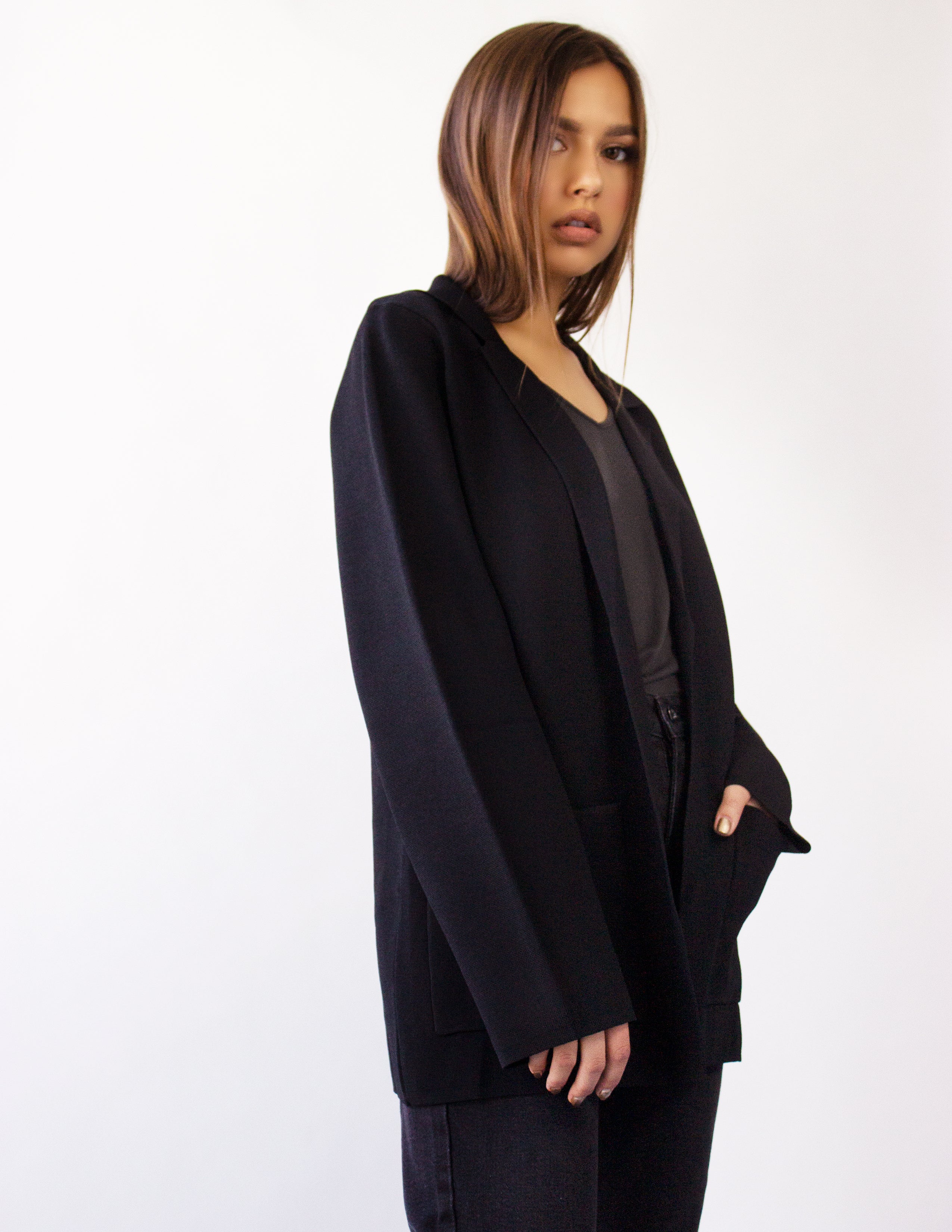 CASSINI BLAZER JACKET- BLACK