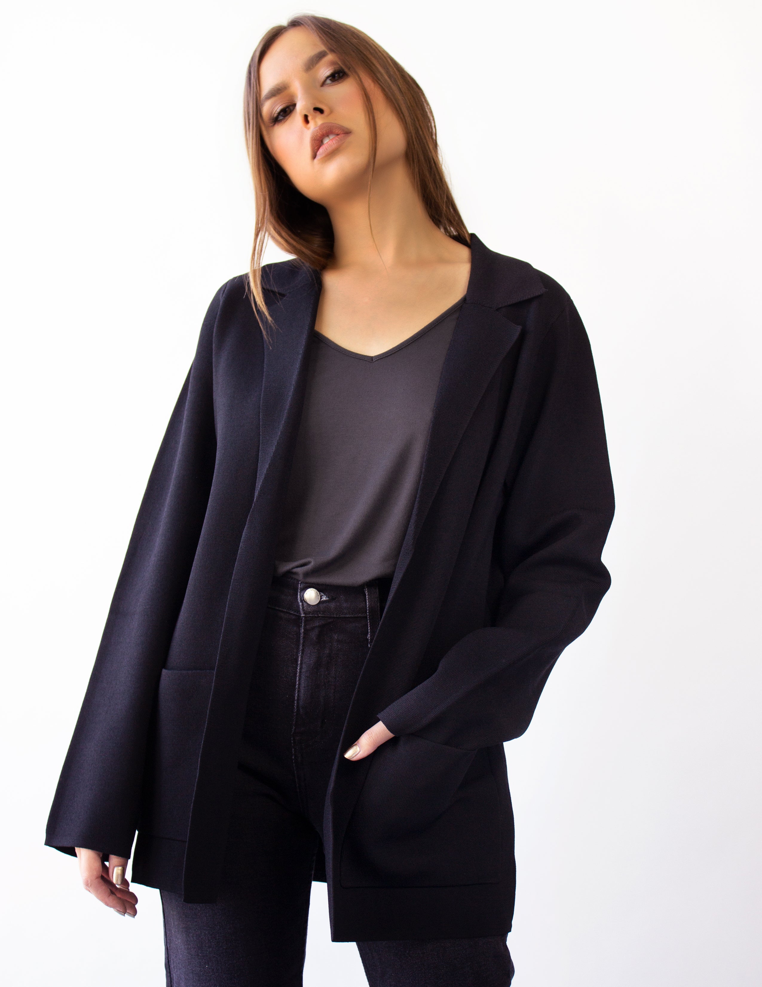 CASSINI BLAZER JACKET- BLACK