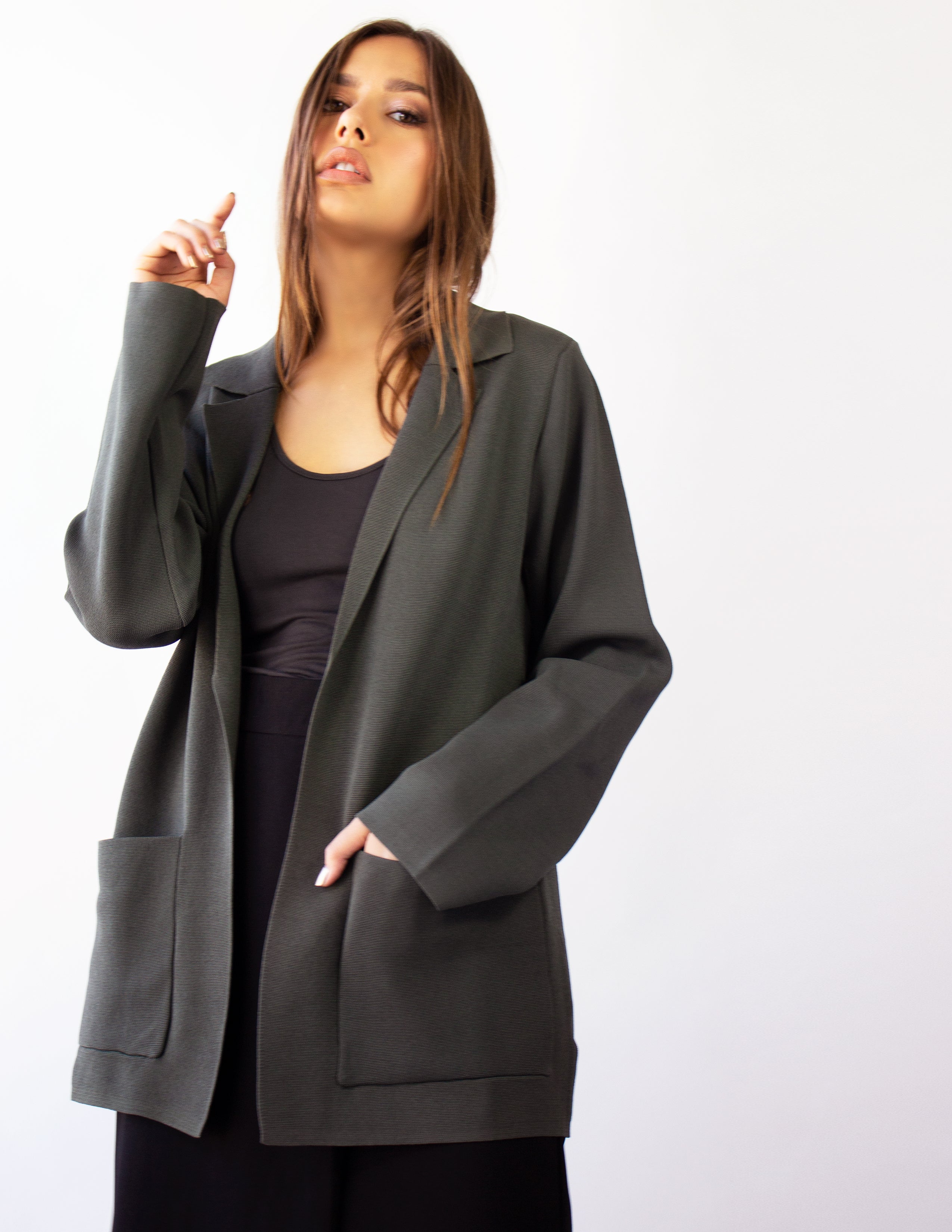 CASSINI BLAZER JACKET- FOREST GREEN