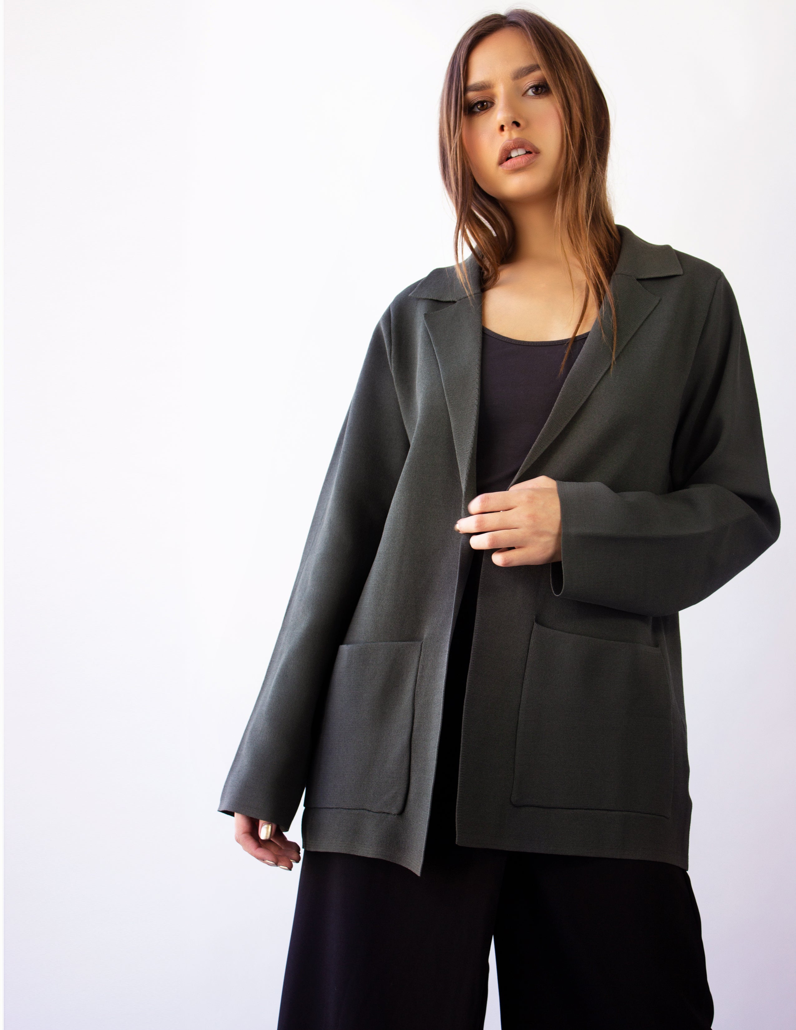 CASSINI BLAZER JACKET- FOREST GREEN