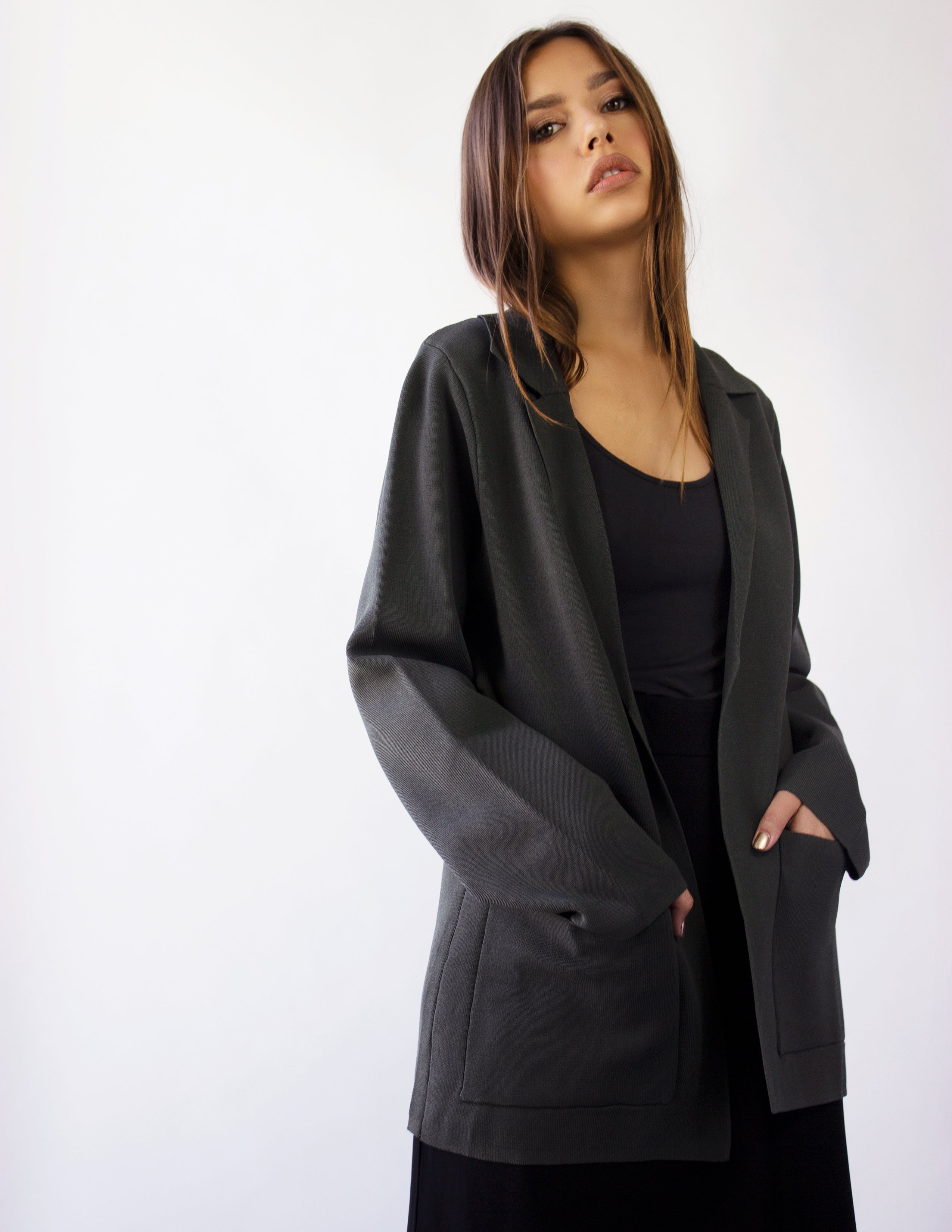 CASSINI BLAZER JACKET- FOREST GREEN