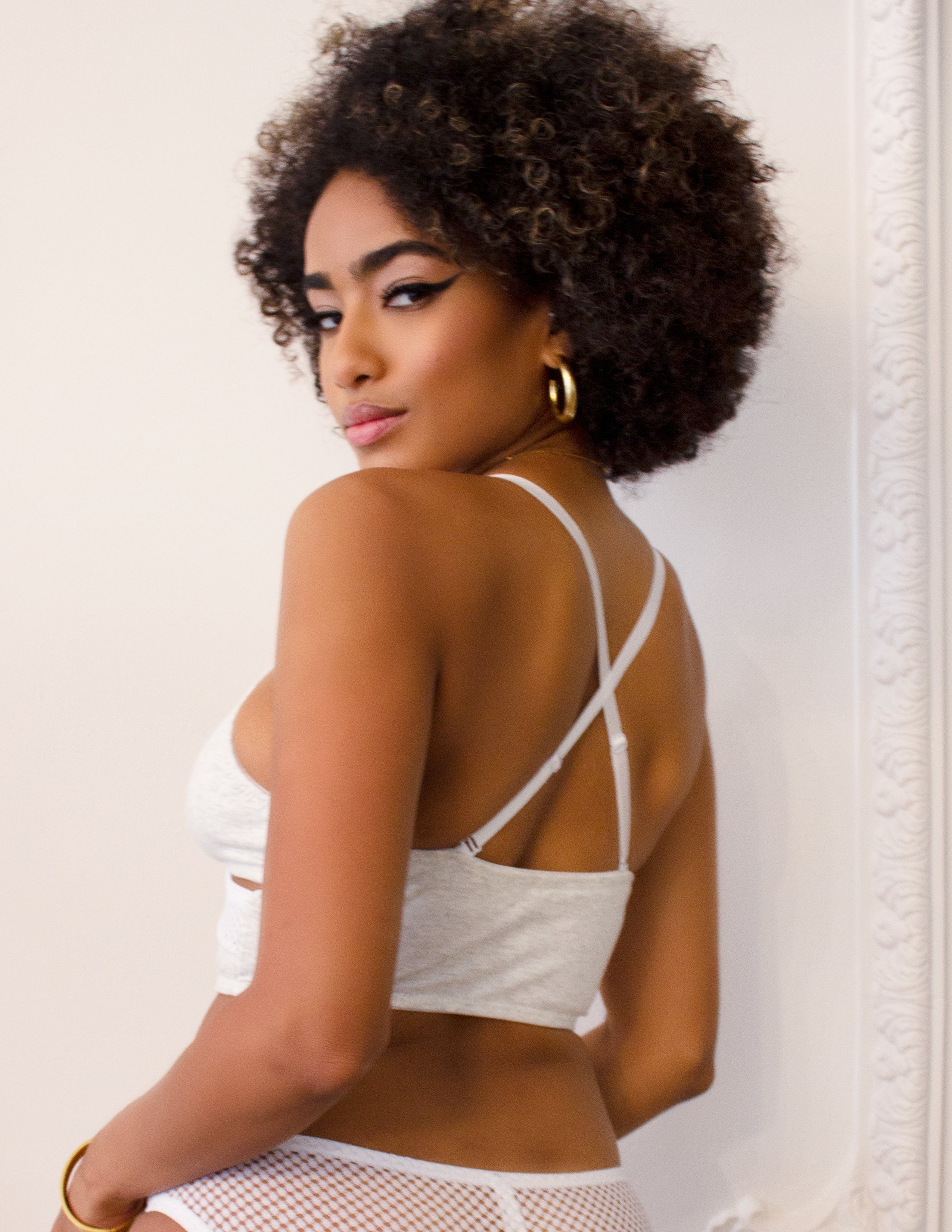 CONSTANCE MESH BRALETTE- GREIGE