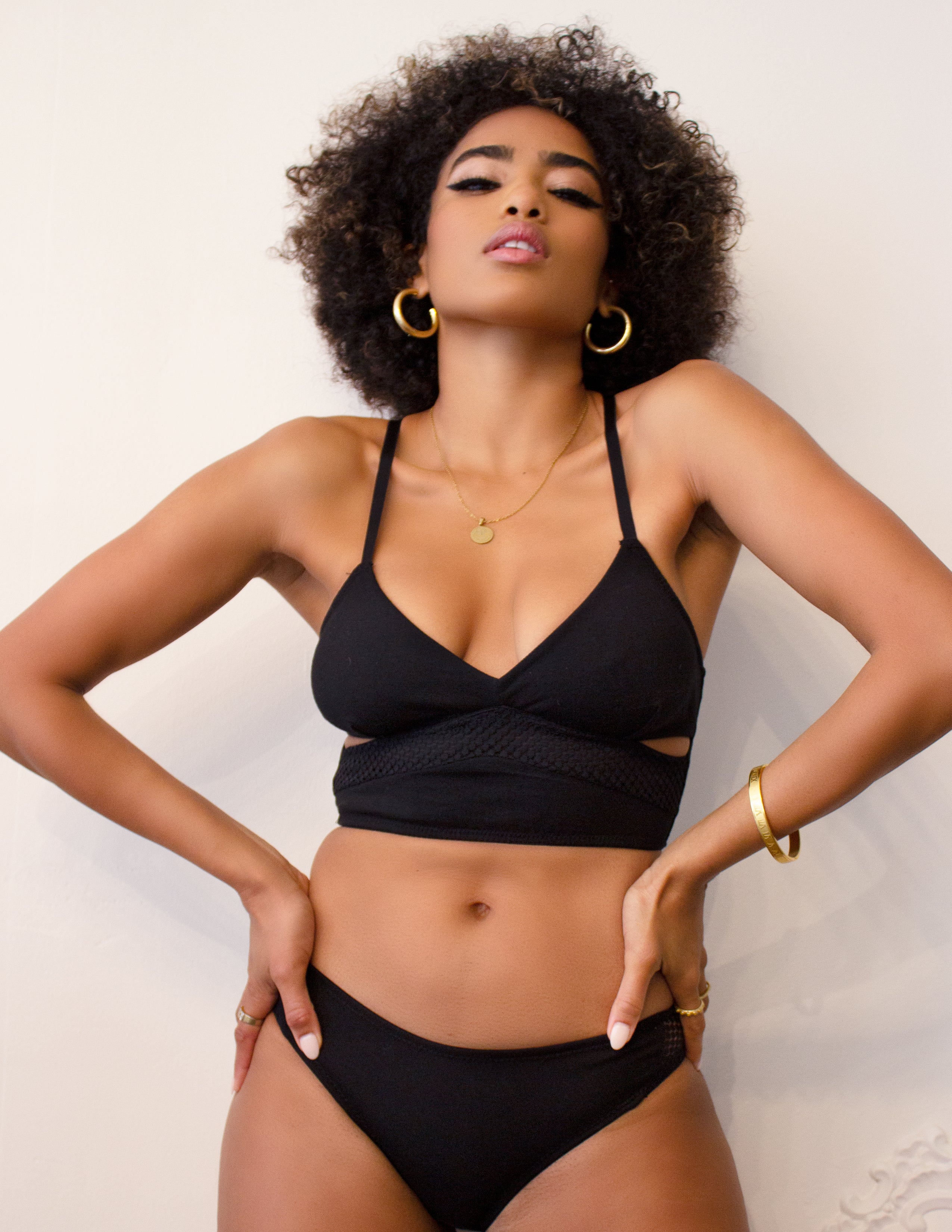 CONSTANCE MESH BRALETTE- ONYX