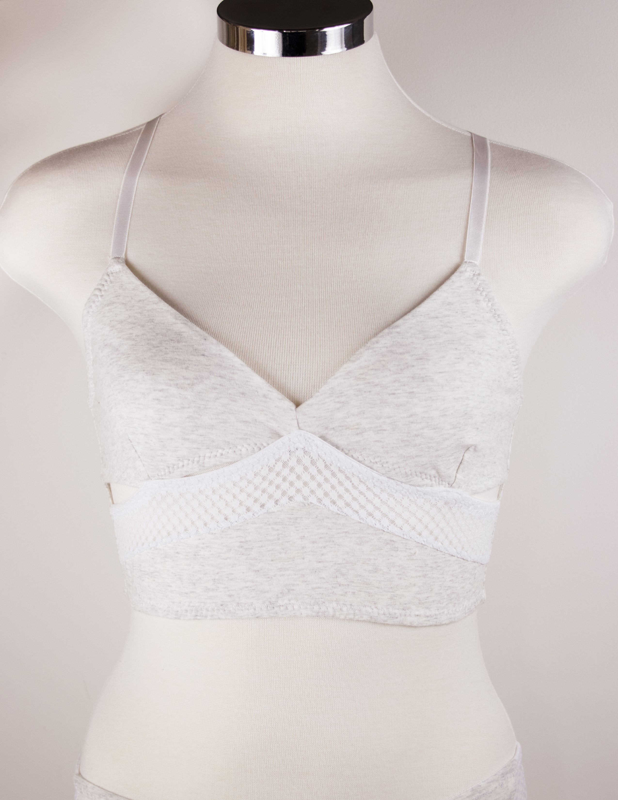 CONSTANCE MESH BRALETTE- GREIGE