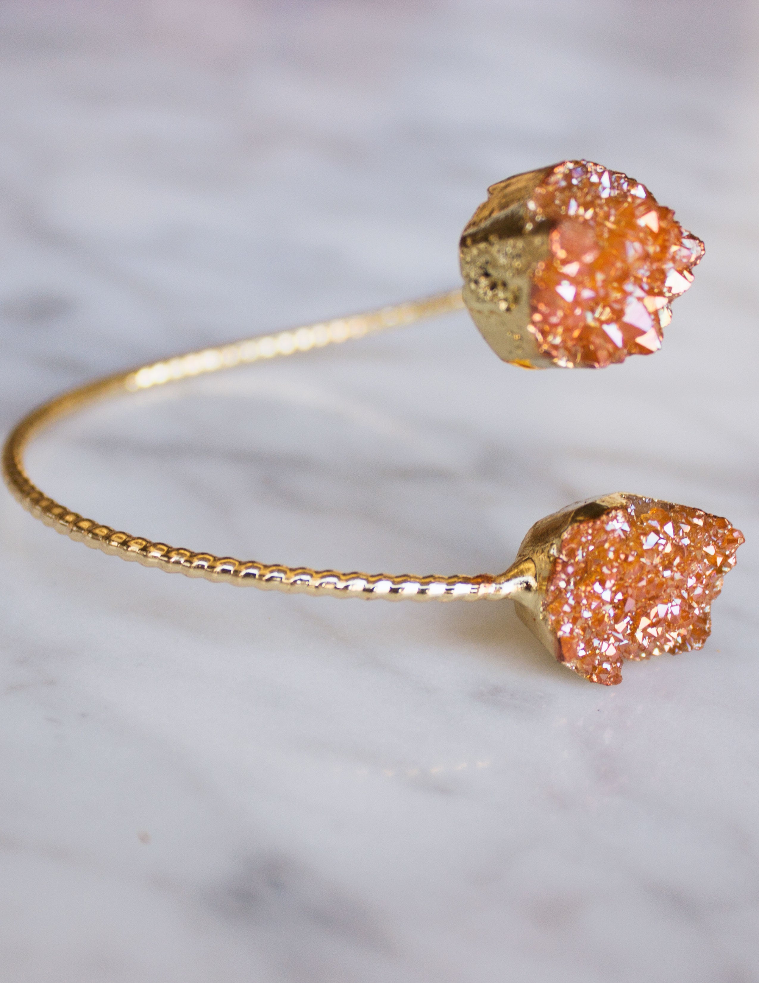 DRUZY QUARTZ BRACELET- ORANGE - Blue District