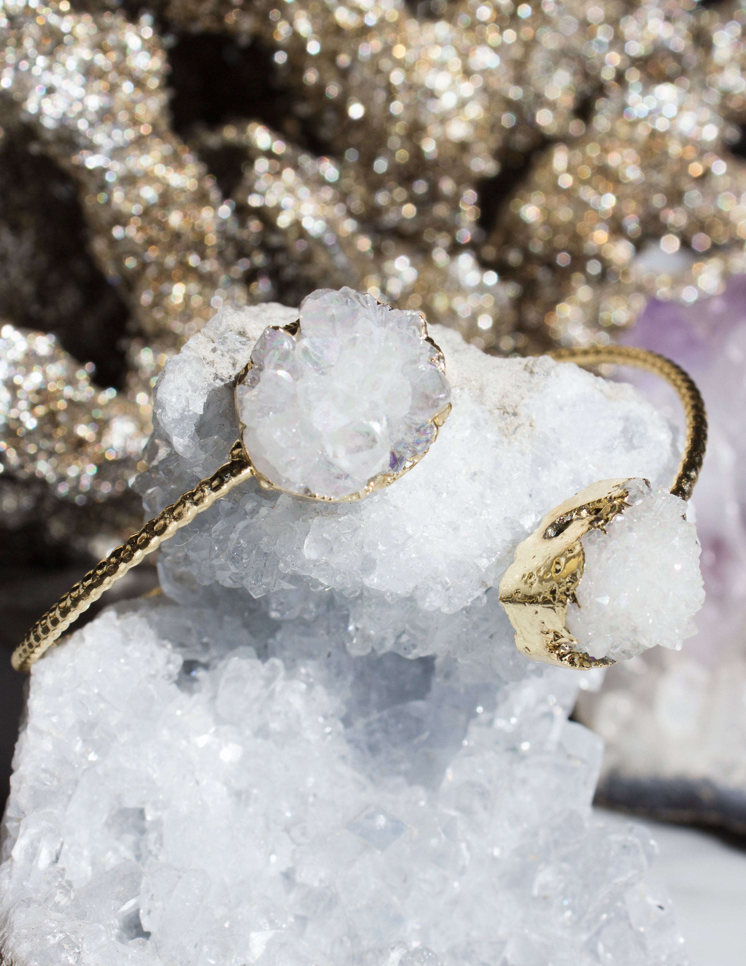 DRUZY QUARTZ BRACELET- WHITE - Blue District