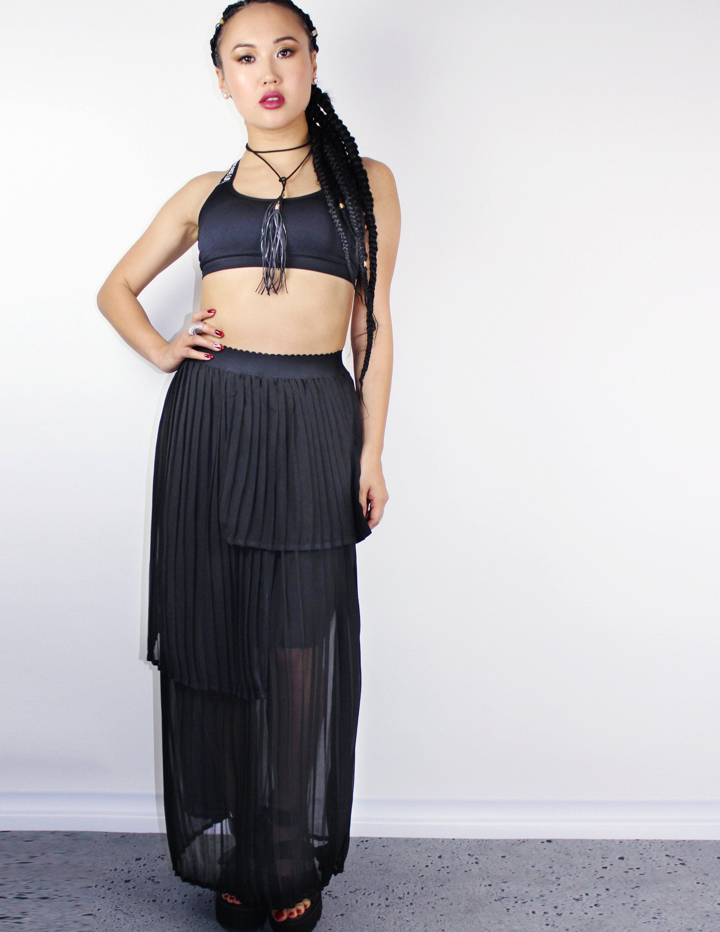BLACK MAXI SKIRT