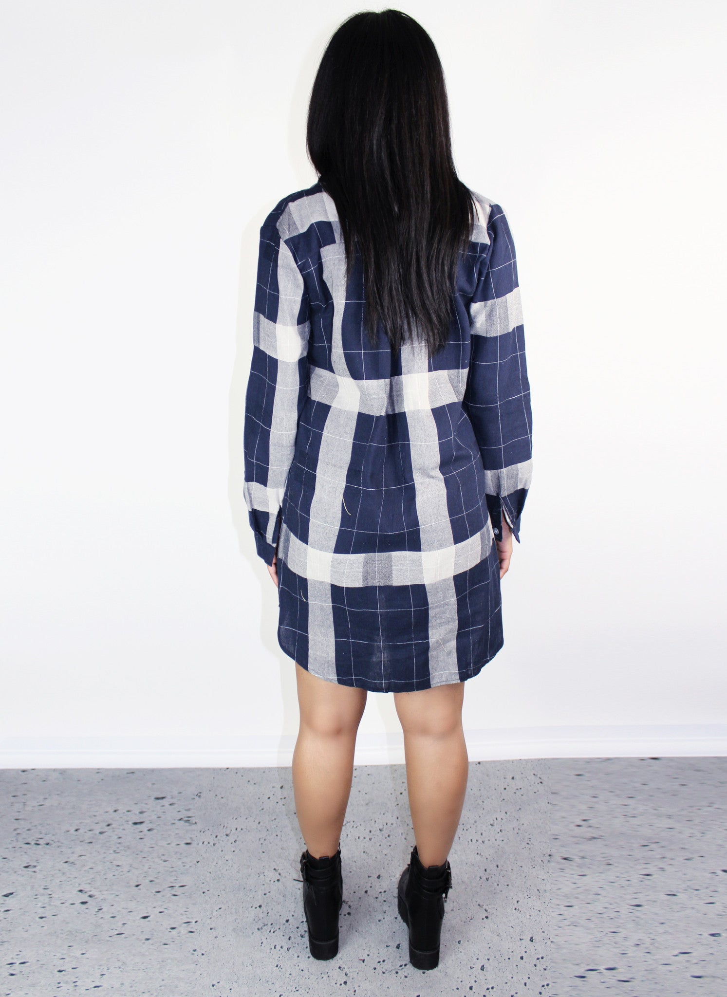ECHO SHIRT DRESS- NAVY - Blue District