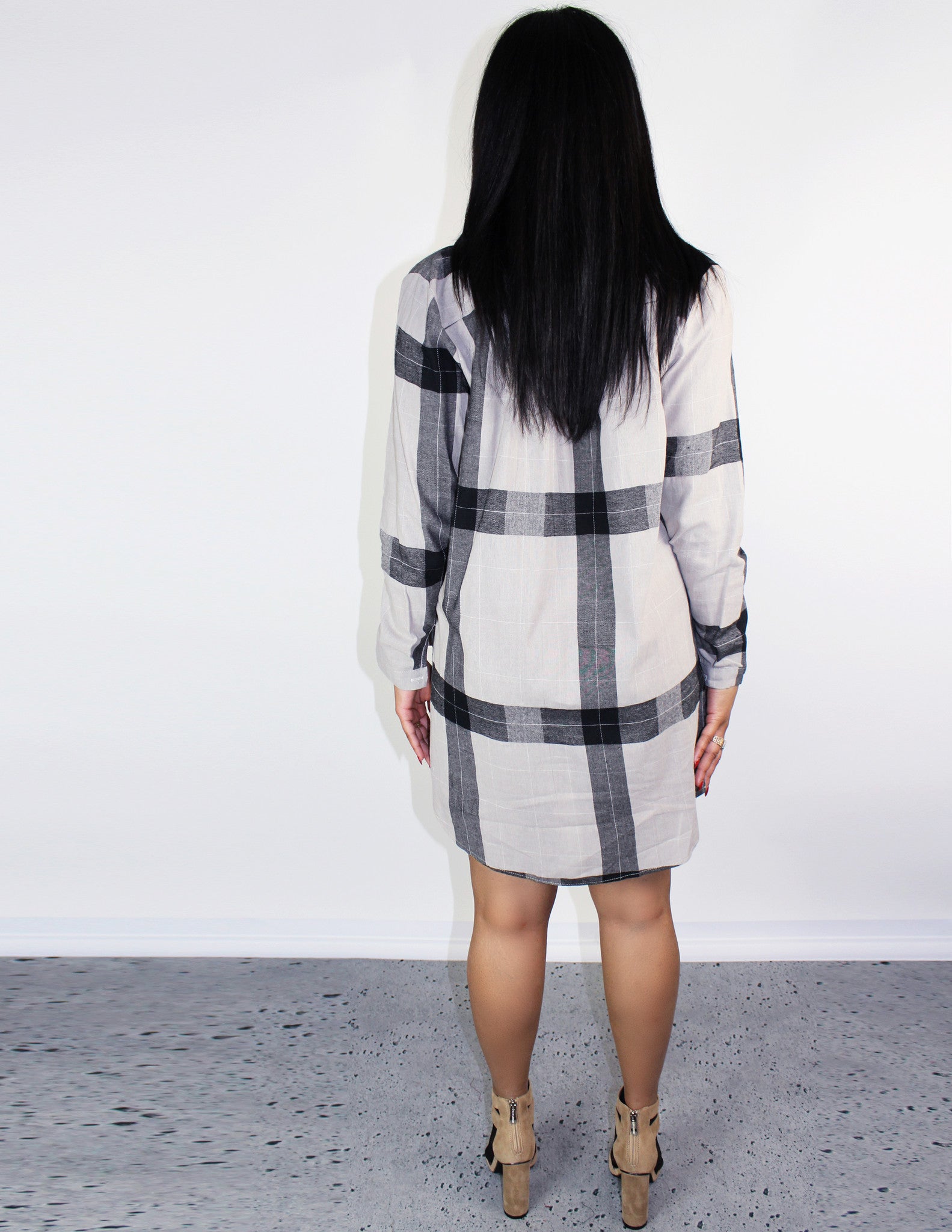 ECHO SHIRT DRESS- SAND - Blue District