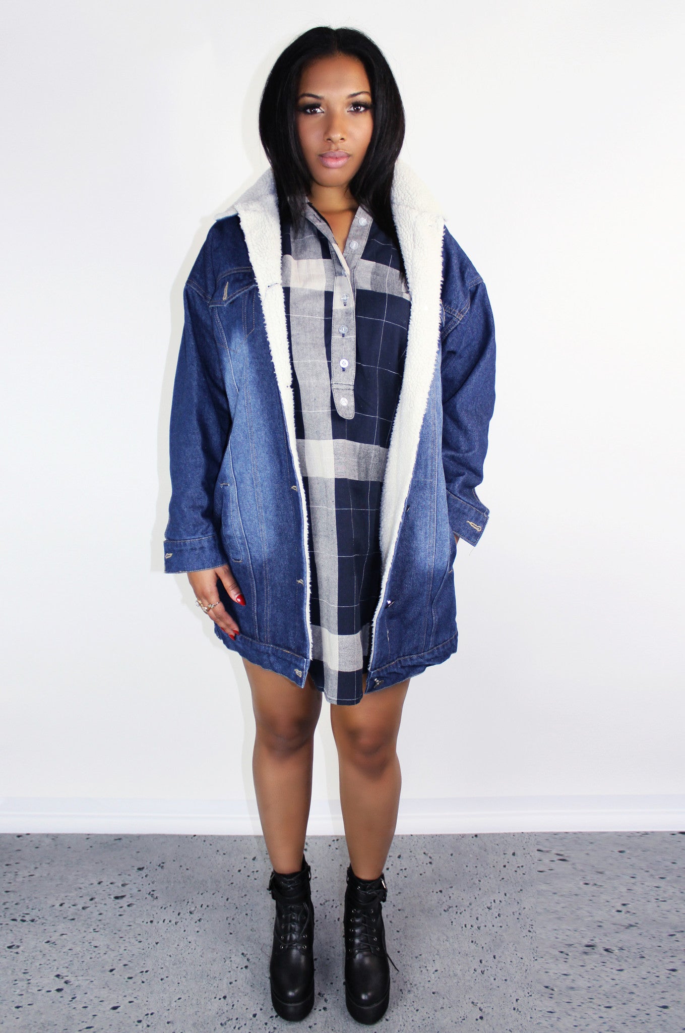 ECHO SHIRT DRESS- NAVY - Blue District