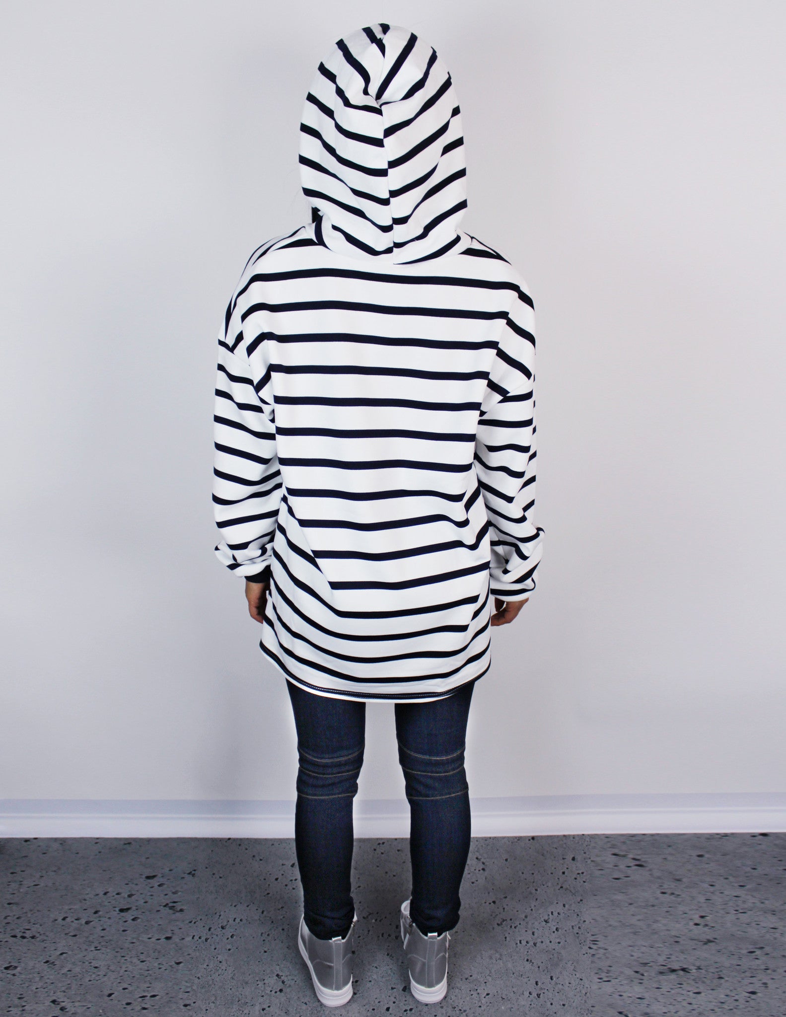 RULED OVERSIZED HOODIE - Blue District