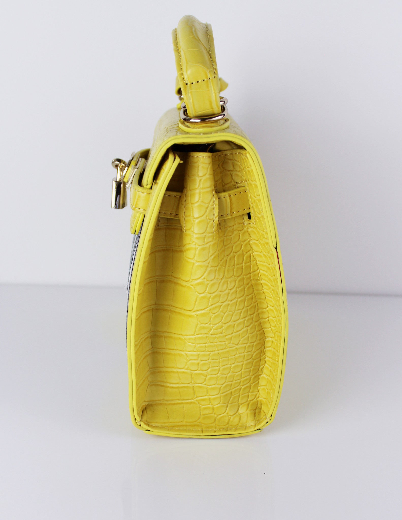 SUDE HANDBAG- YELLOW - Blue District