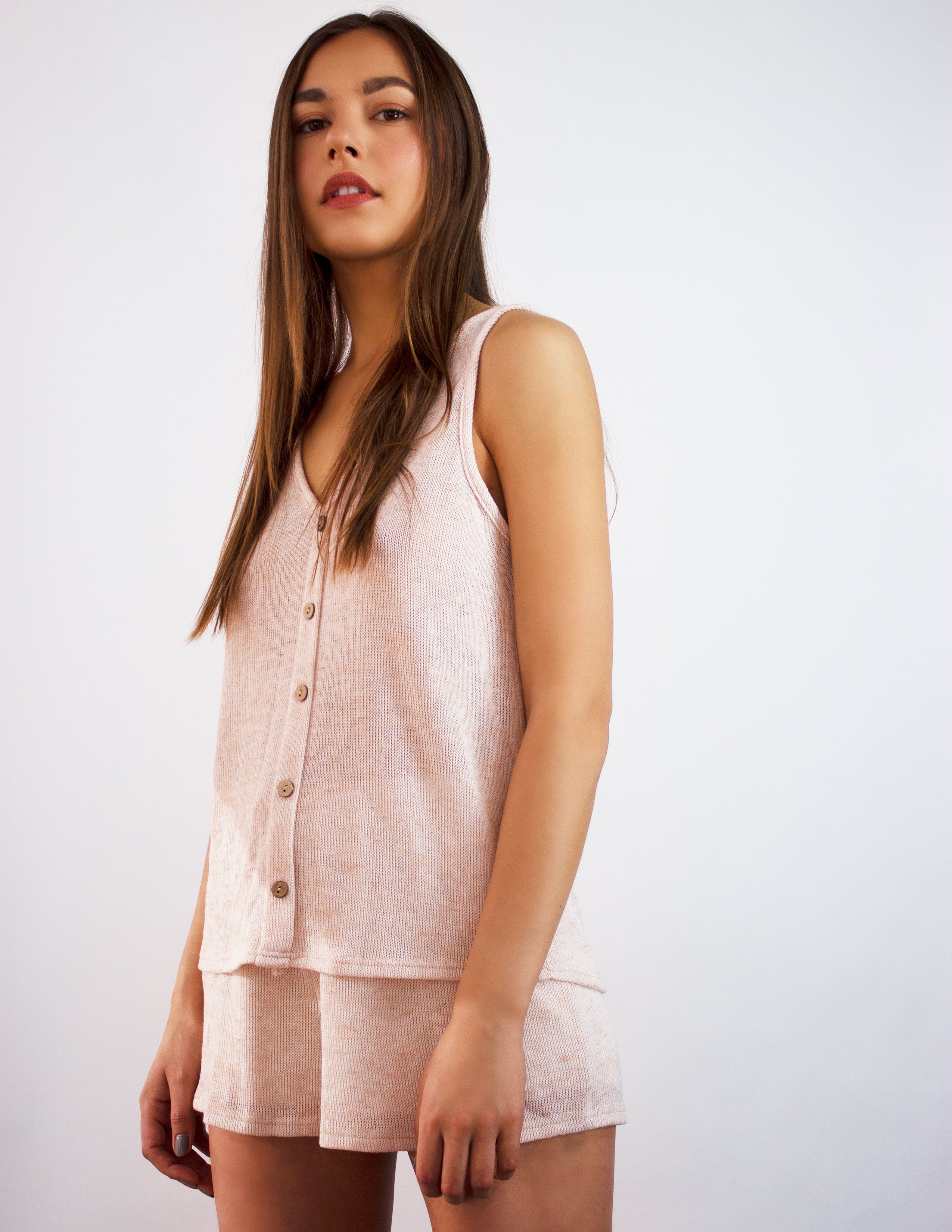 BRECCIA SHORTS SET- NUDE