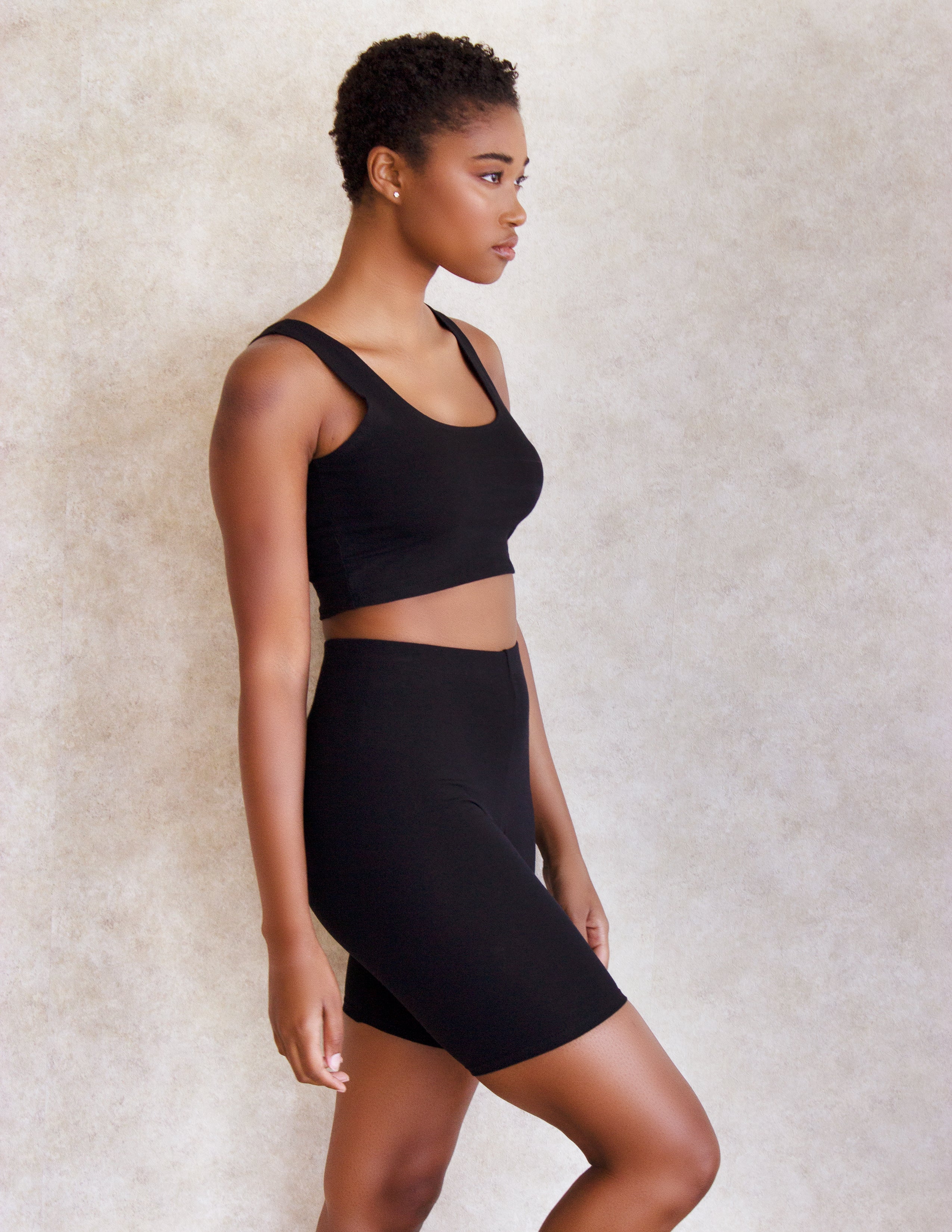 CLEMATIS BIKER SHORTS SET- ONYX