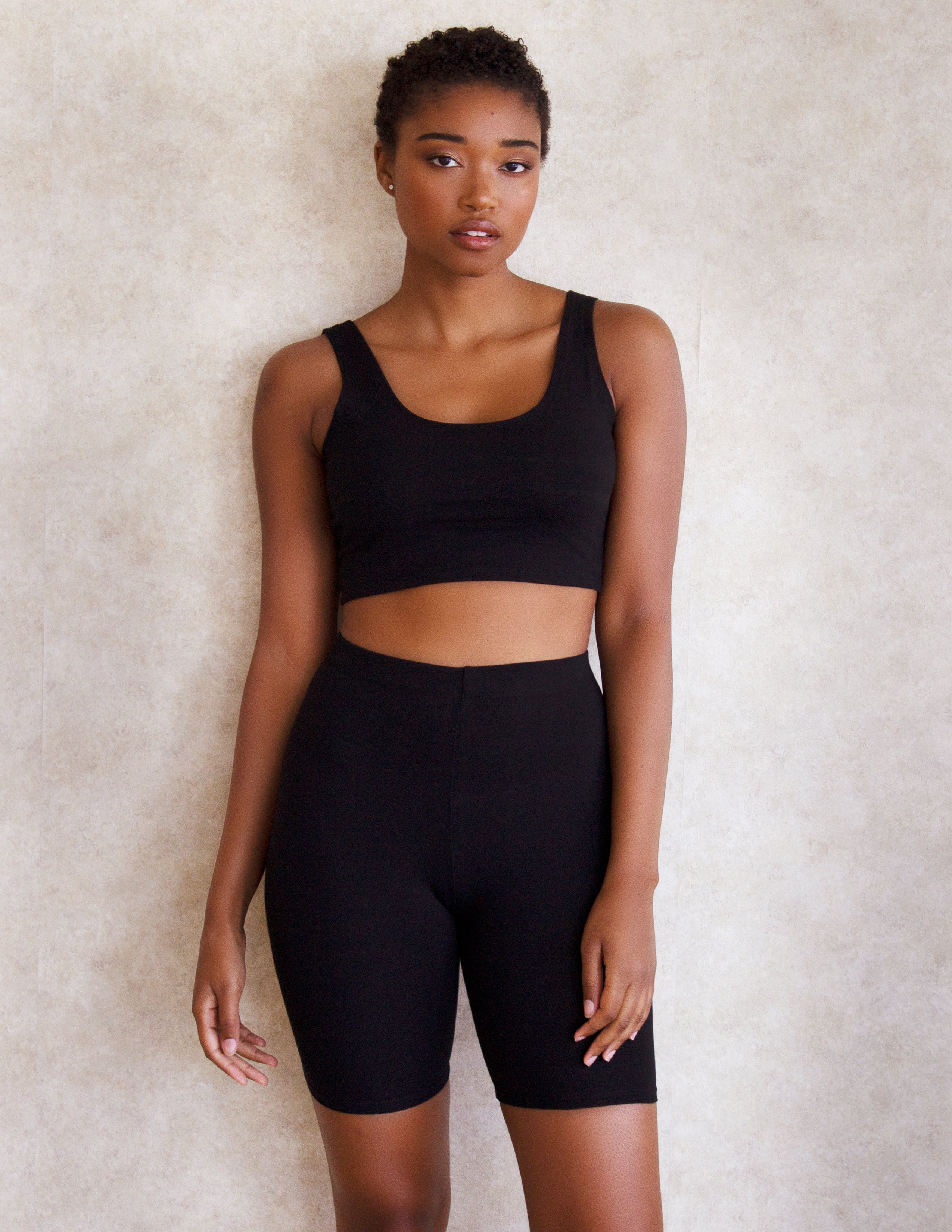 CLEMATIS BIKER SHORTS SET- ONYX