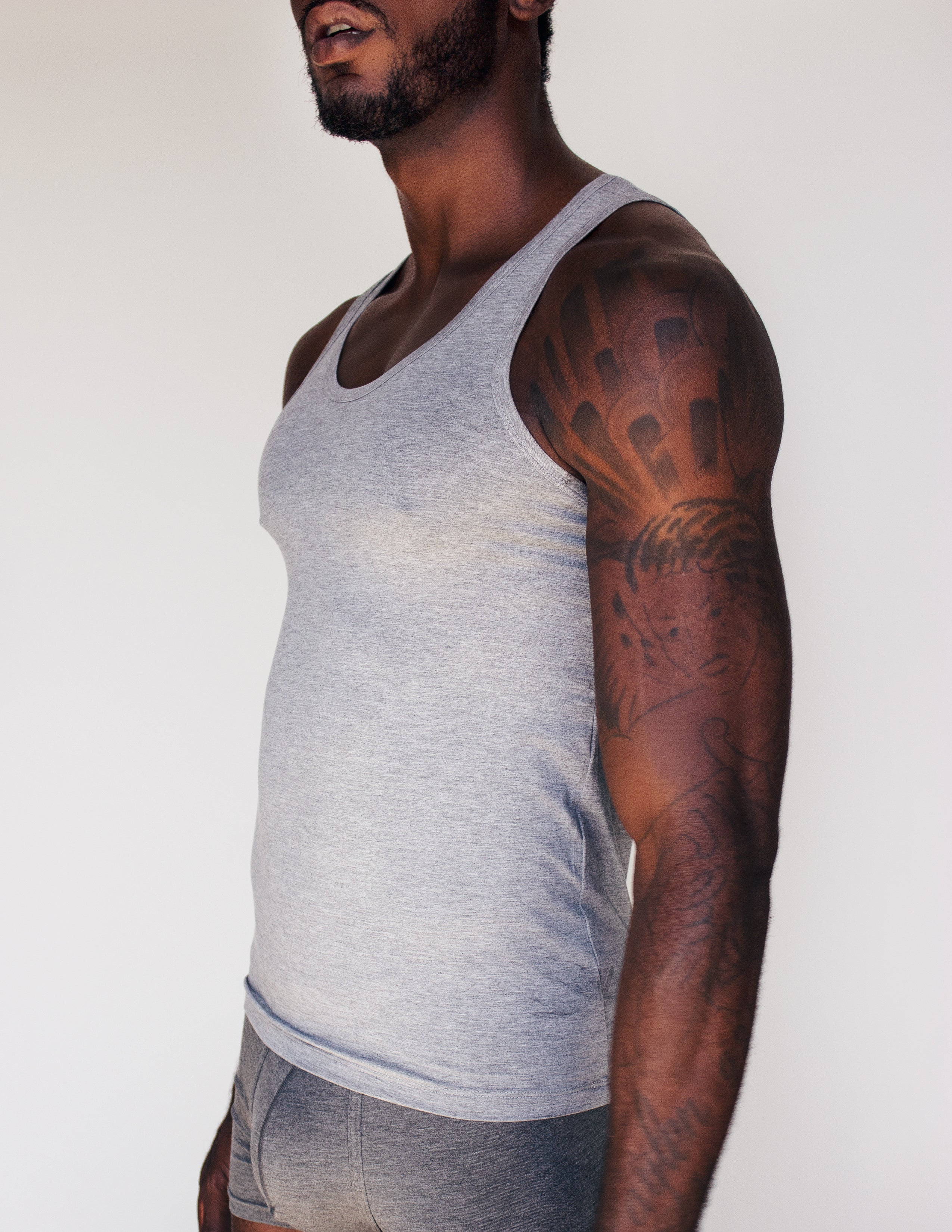 BAMBOO UNDERSHIRTS TANK TOP- SMOKE