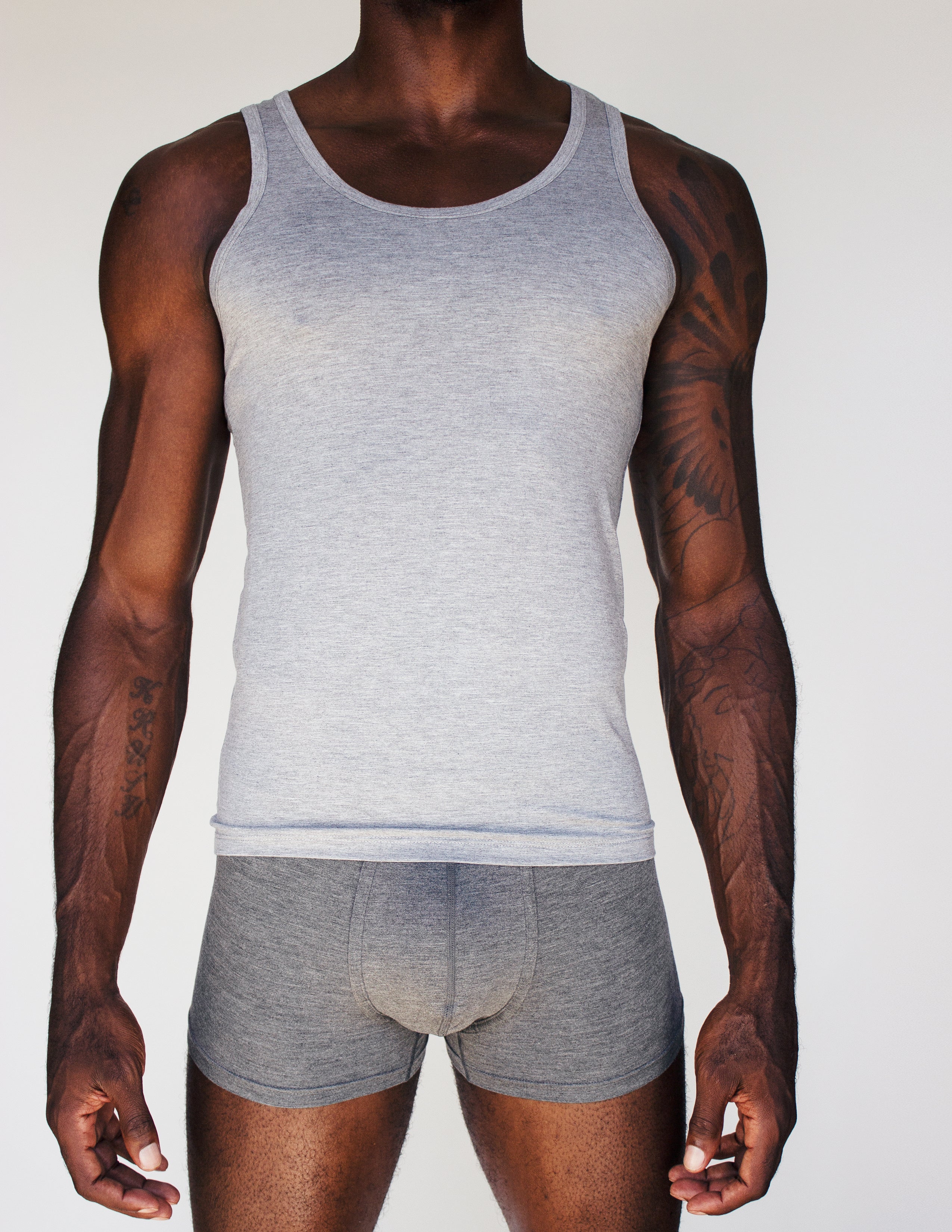 BAMBOO UNDERSHIRTS TANK TOP- SMOKE