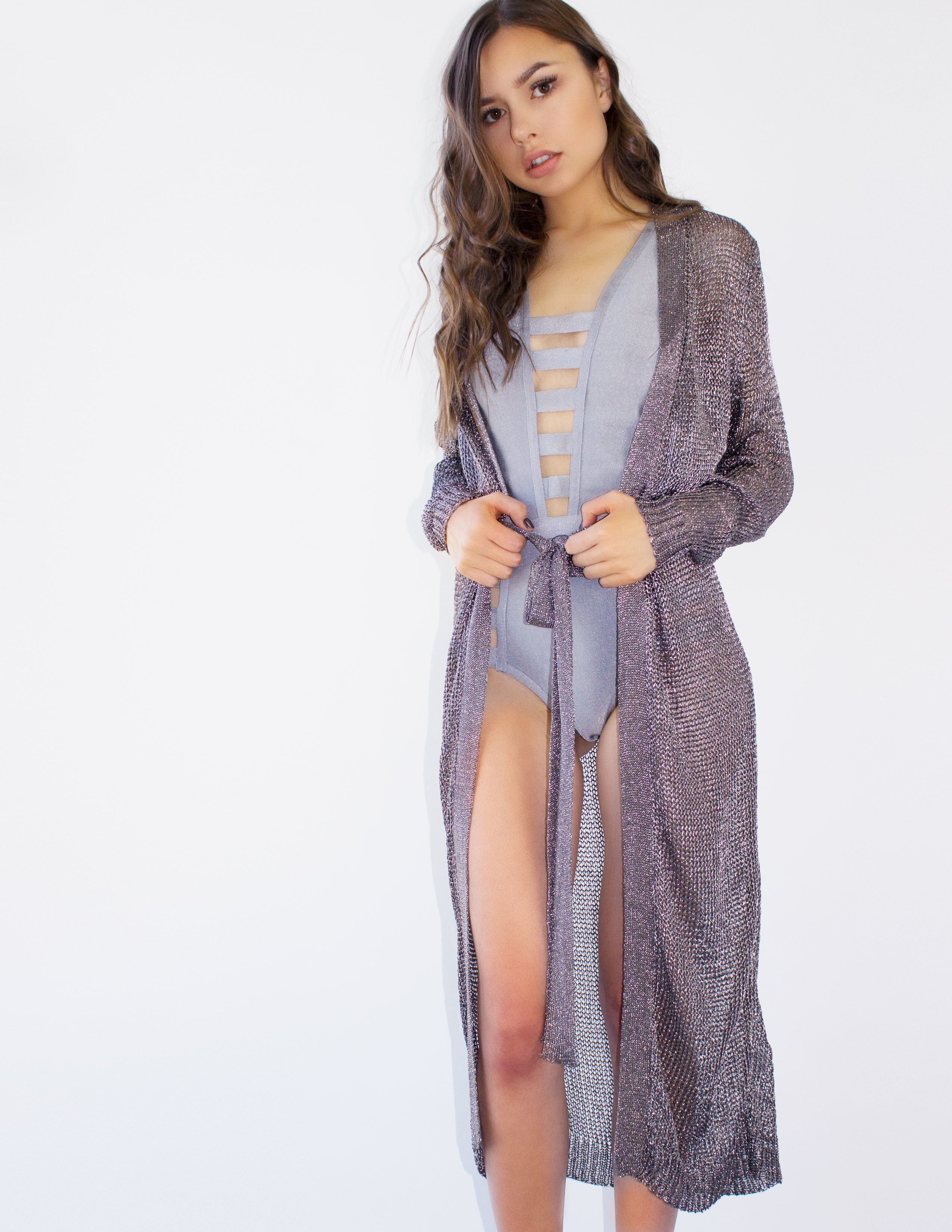 IRIS CARDIGAN- GUNMETAL