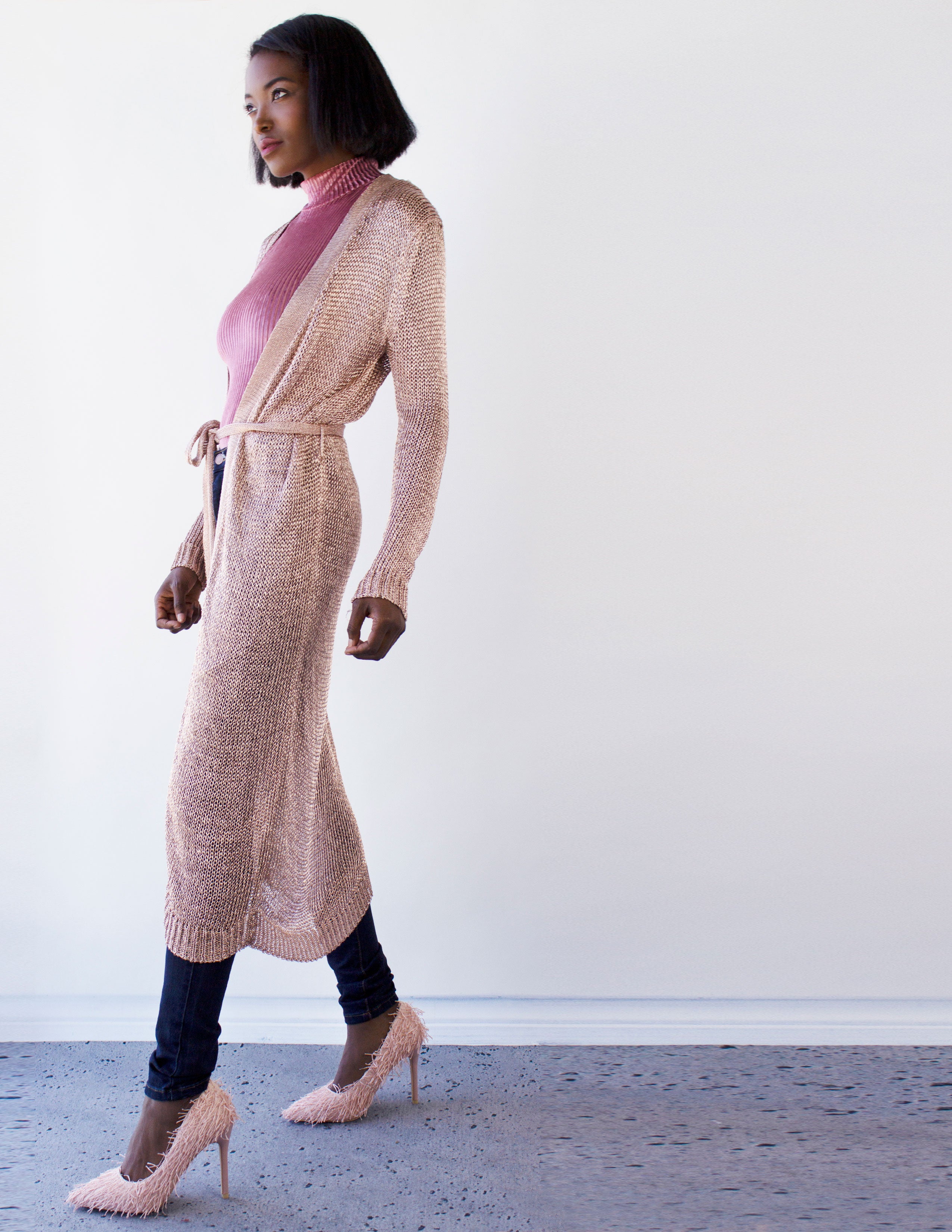IRIS CARDIGAN- ROSEGOLD - Blue District