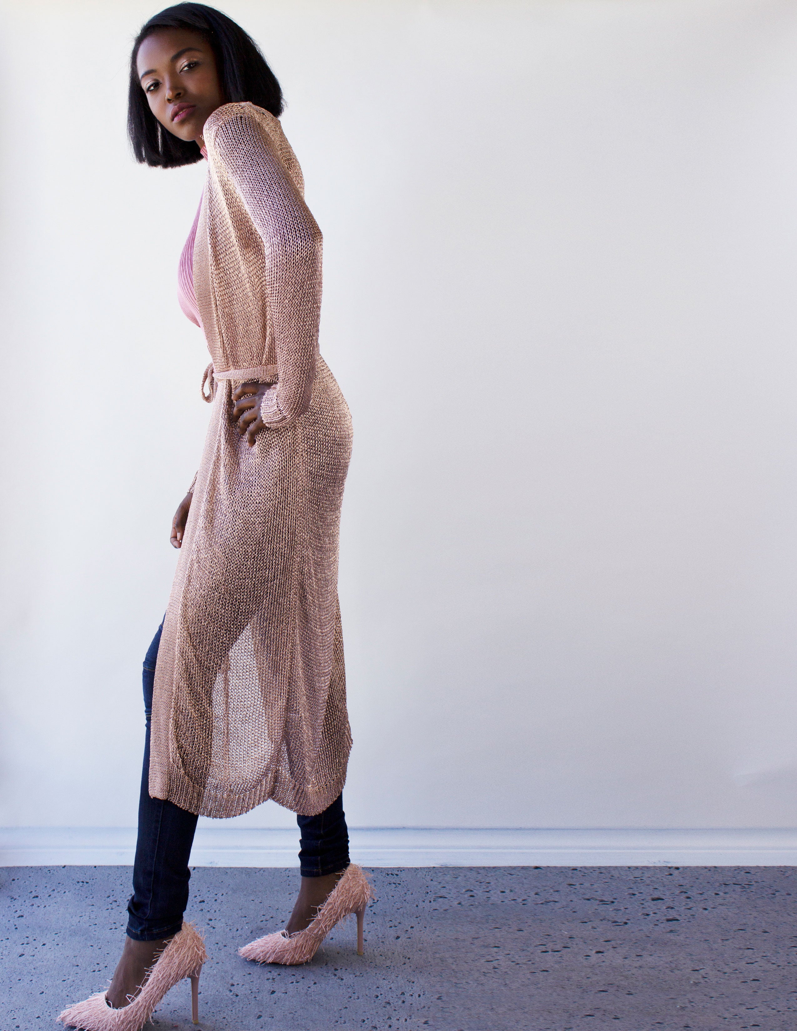IRIS CARDIGAN- ROSEGOLD - Blue District