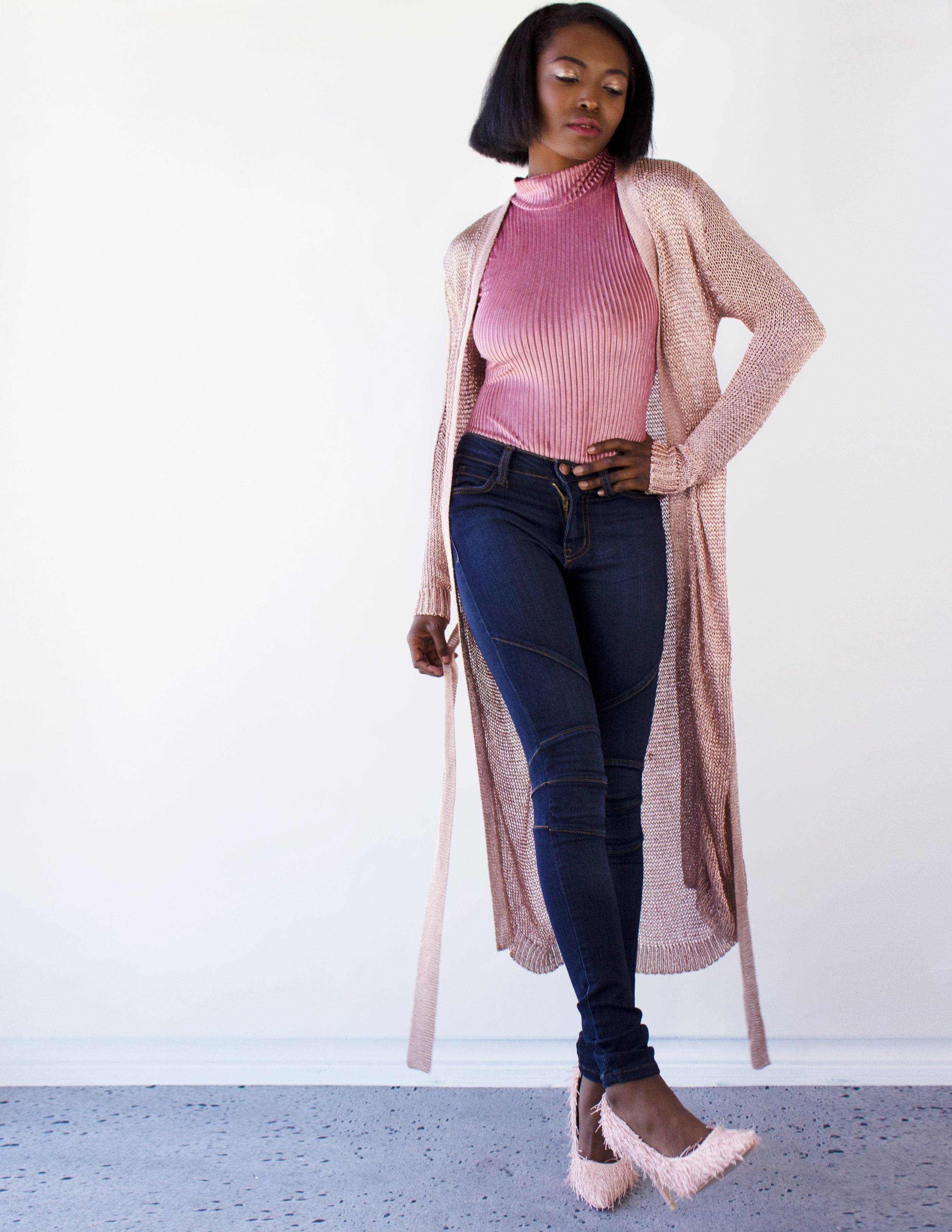 IRIS CARDIGAN- ROSEGOLD - Blue District