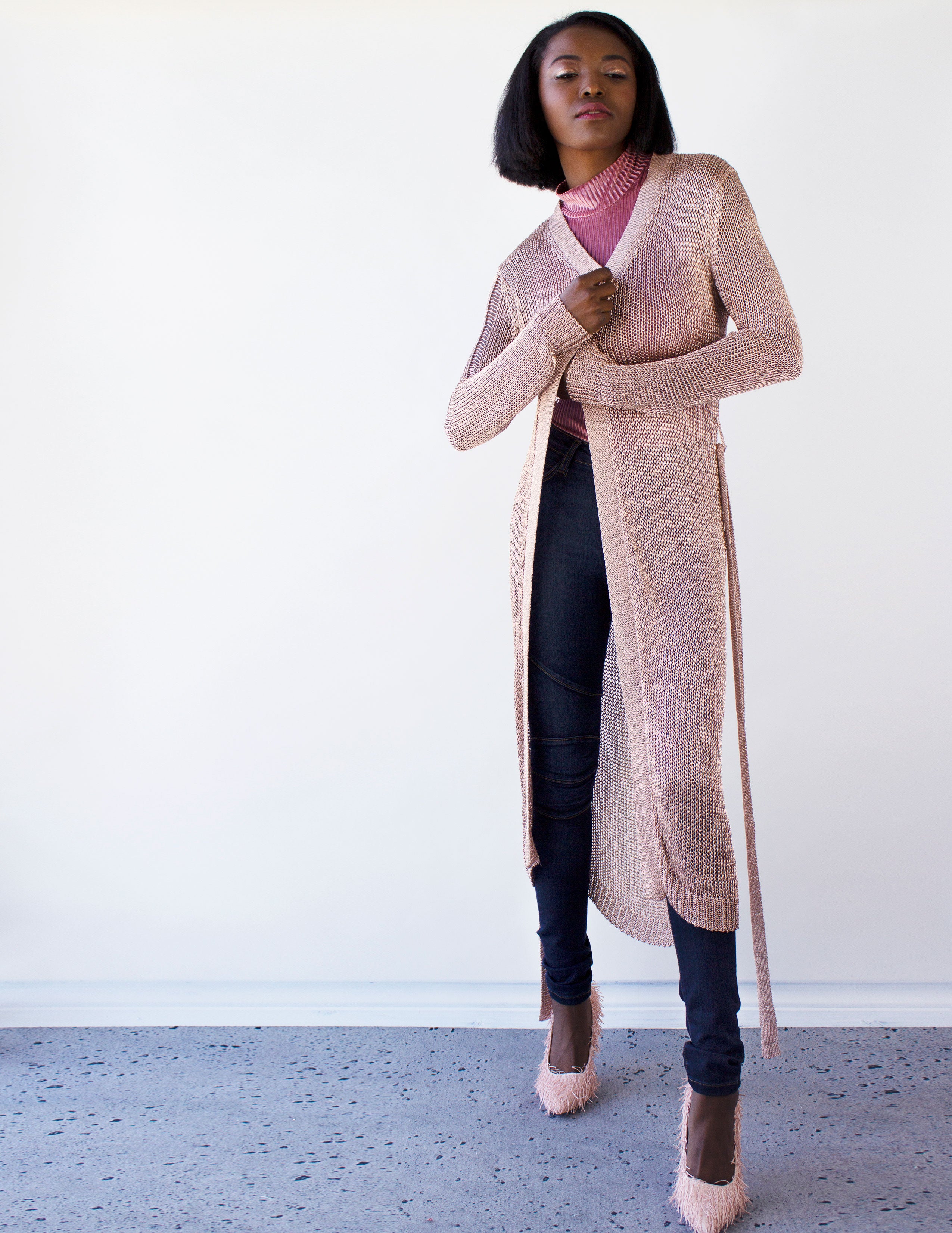 IRIS CARDIGAN- ROSEGOLD - Blue District