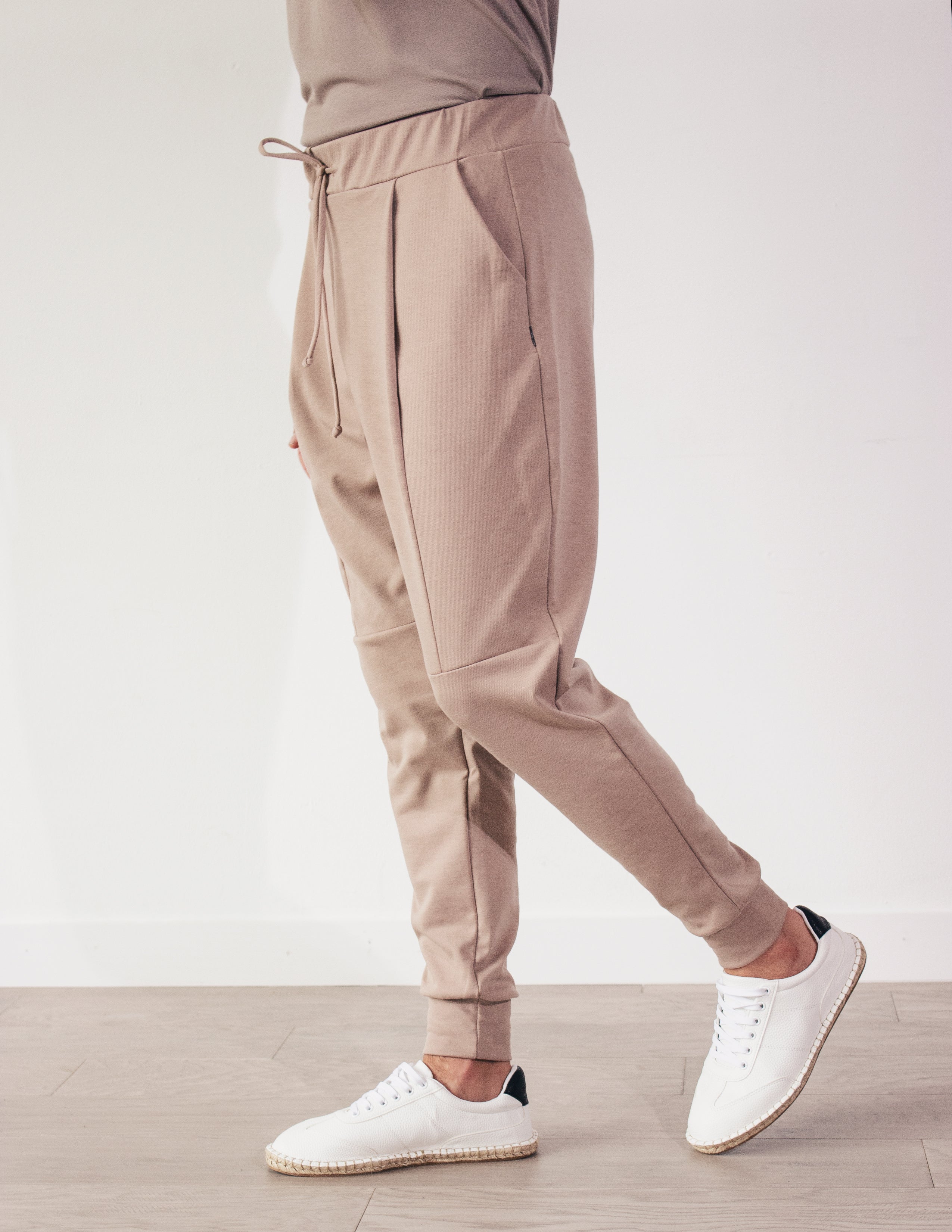 SLICK JOGGERS- TAUPE