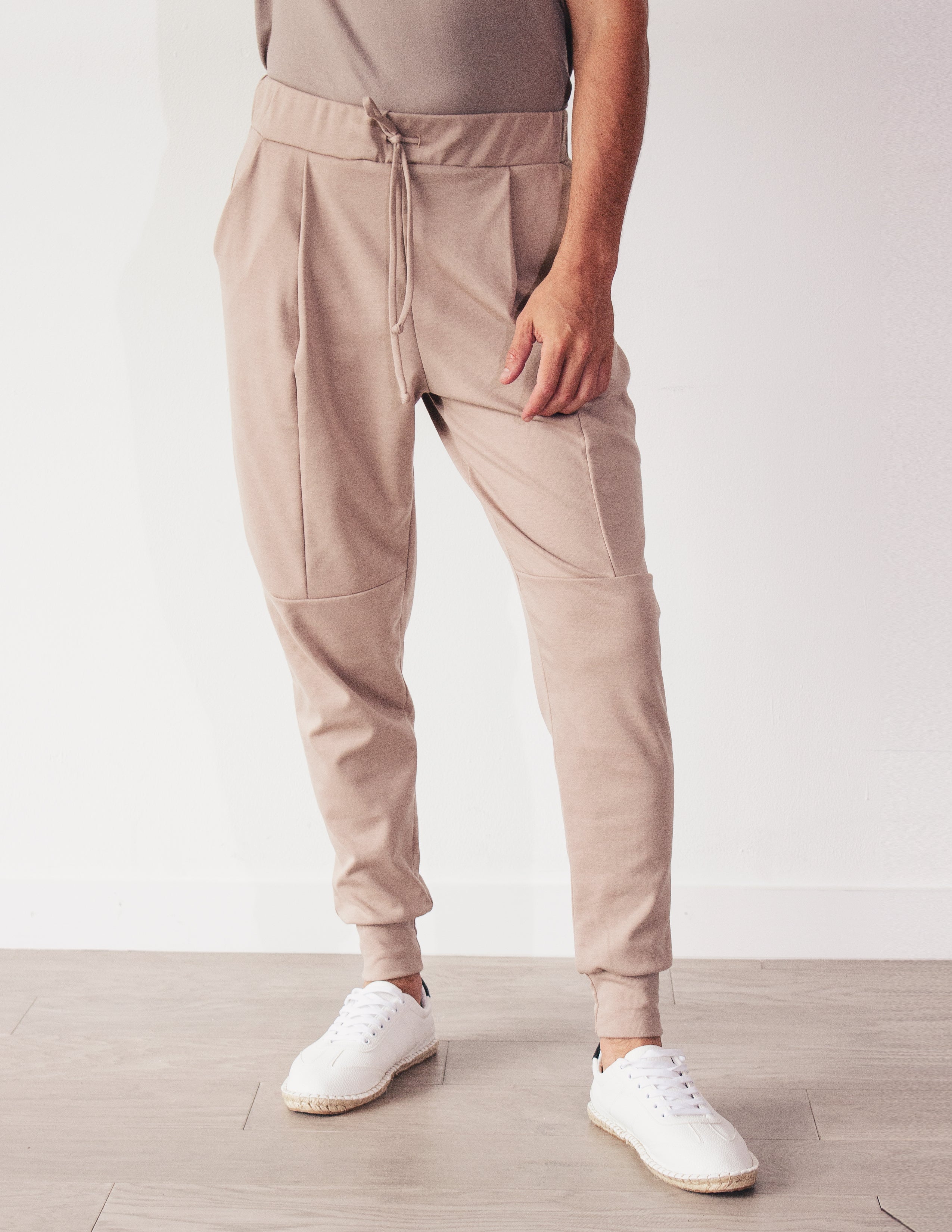 SLICK JOGGERS- TAUPE
