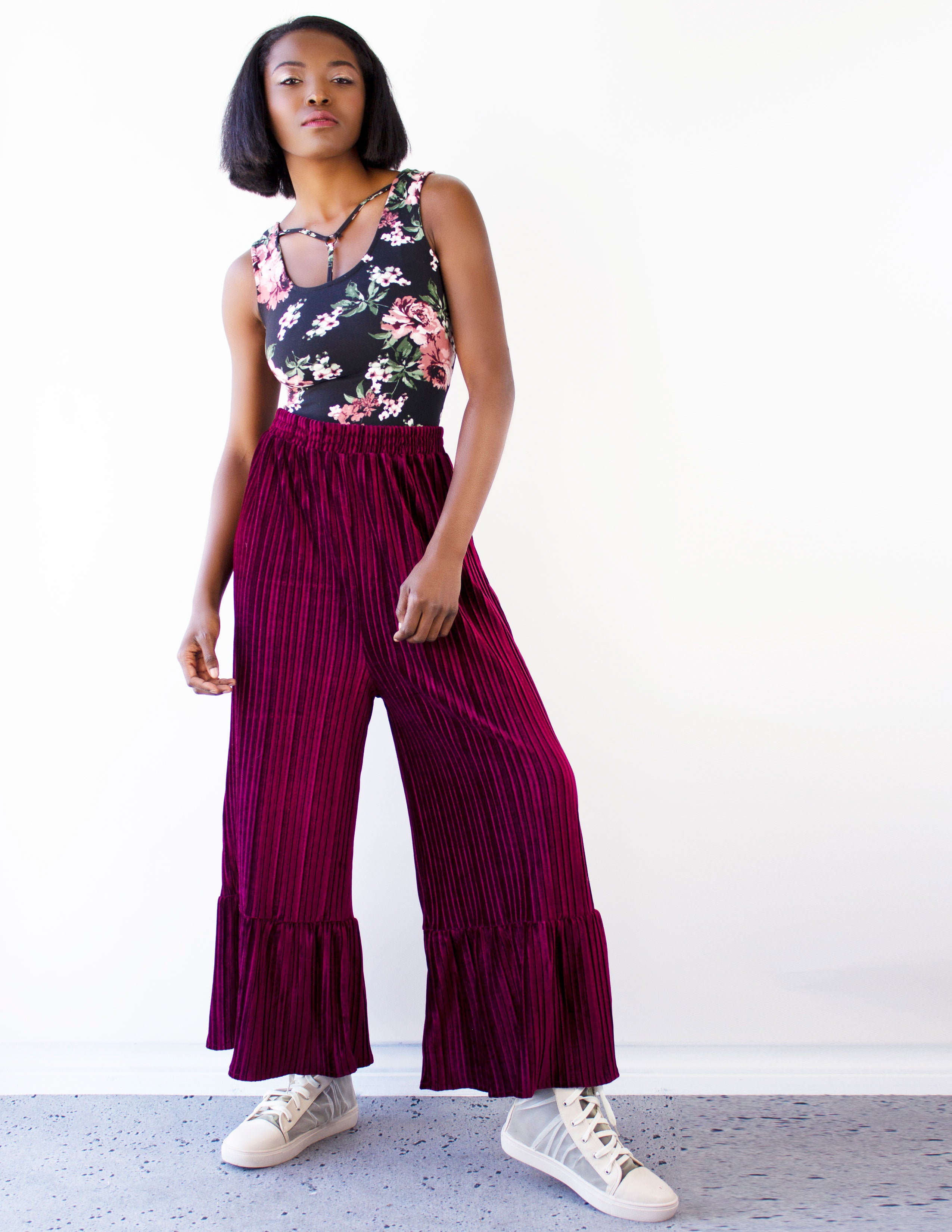 TUTTI PANTS- BURGUNDY - Blue District