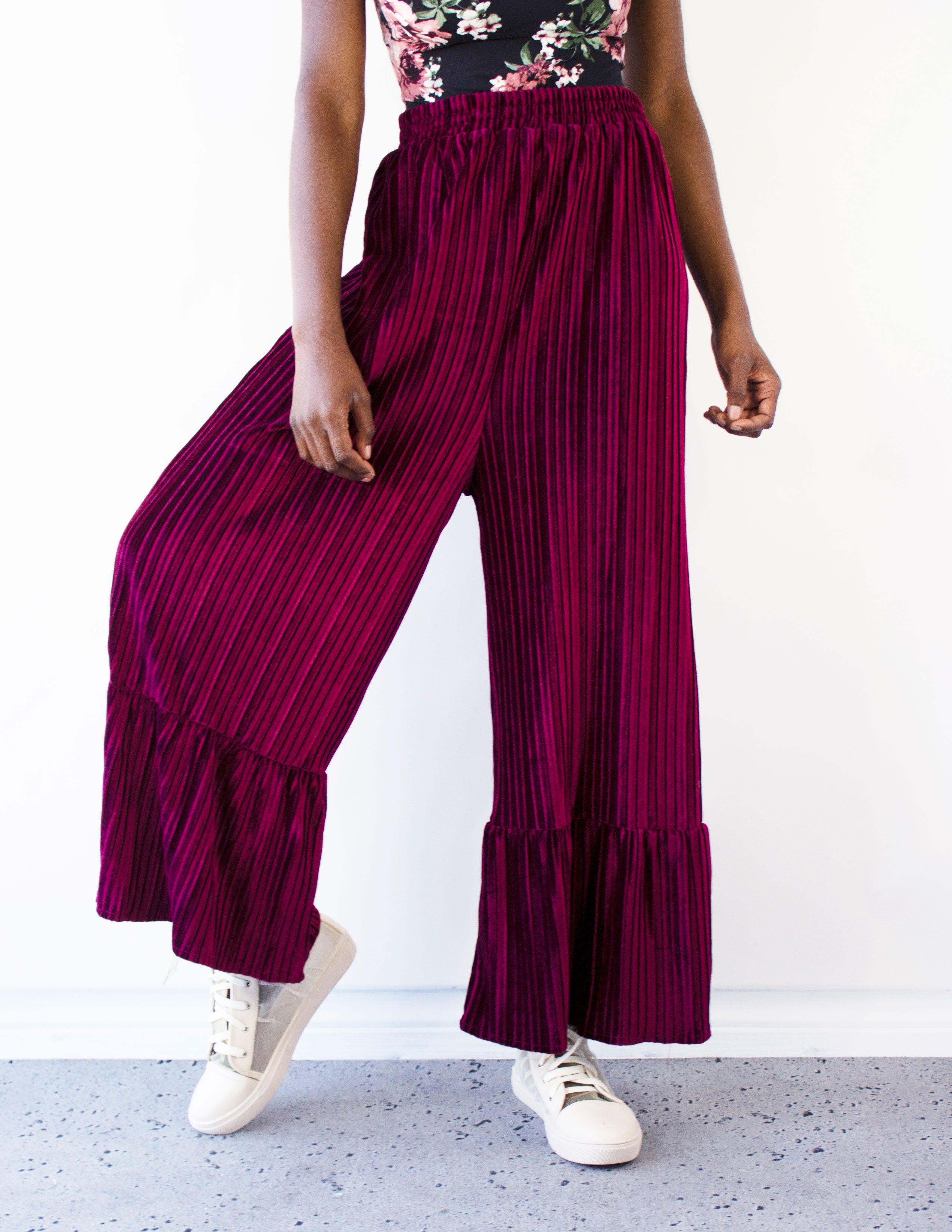 TUTTI PANTS- BURGUNDY - Blue District