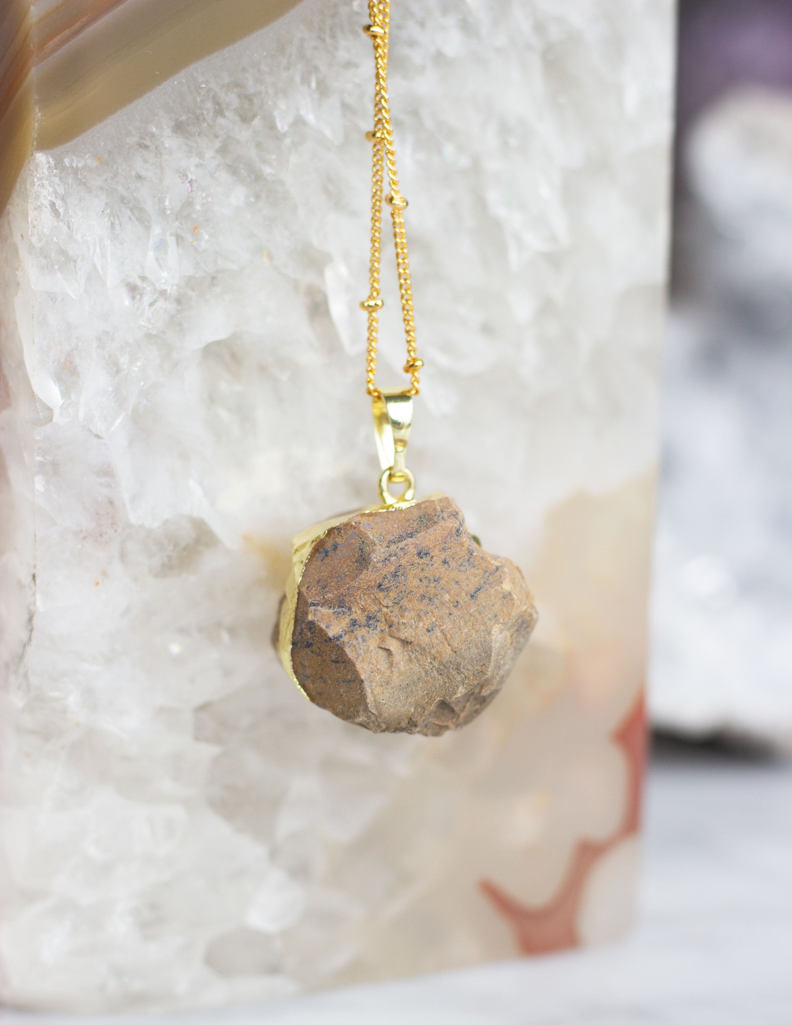 ROUND JASPER PENDANT- 0317 - Blue District