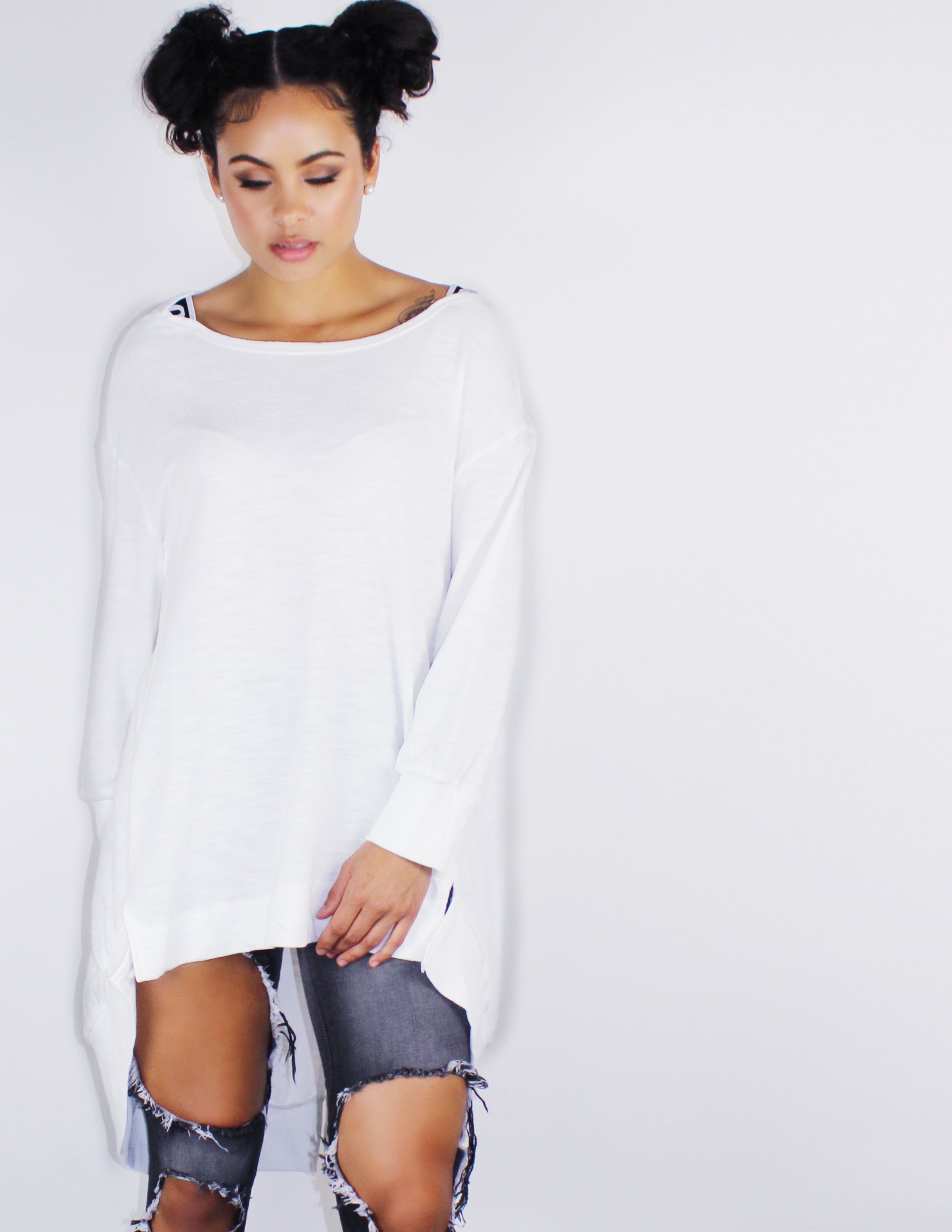 BURMA TOP- WHITE - Blue District