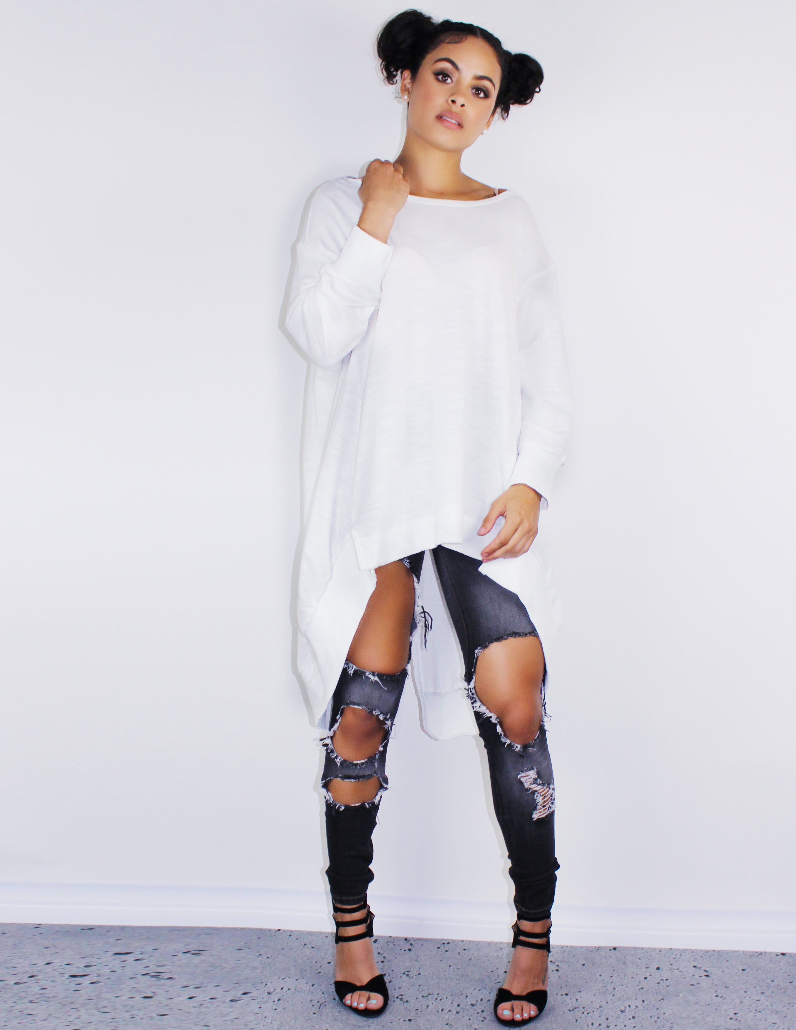 BURMA TOP- WHITE - Blue District