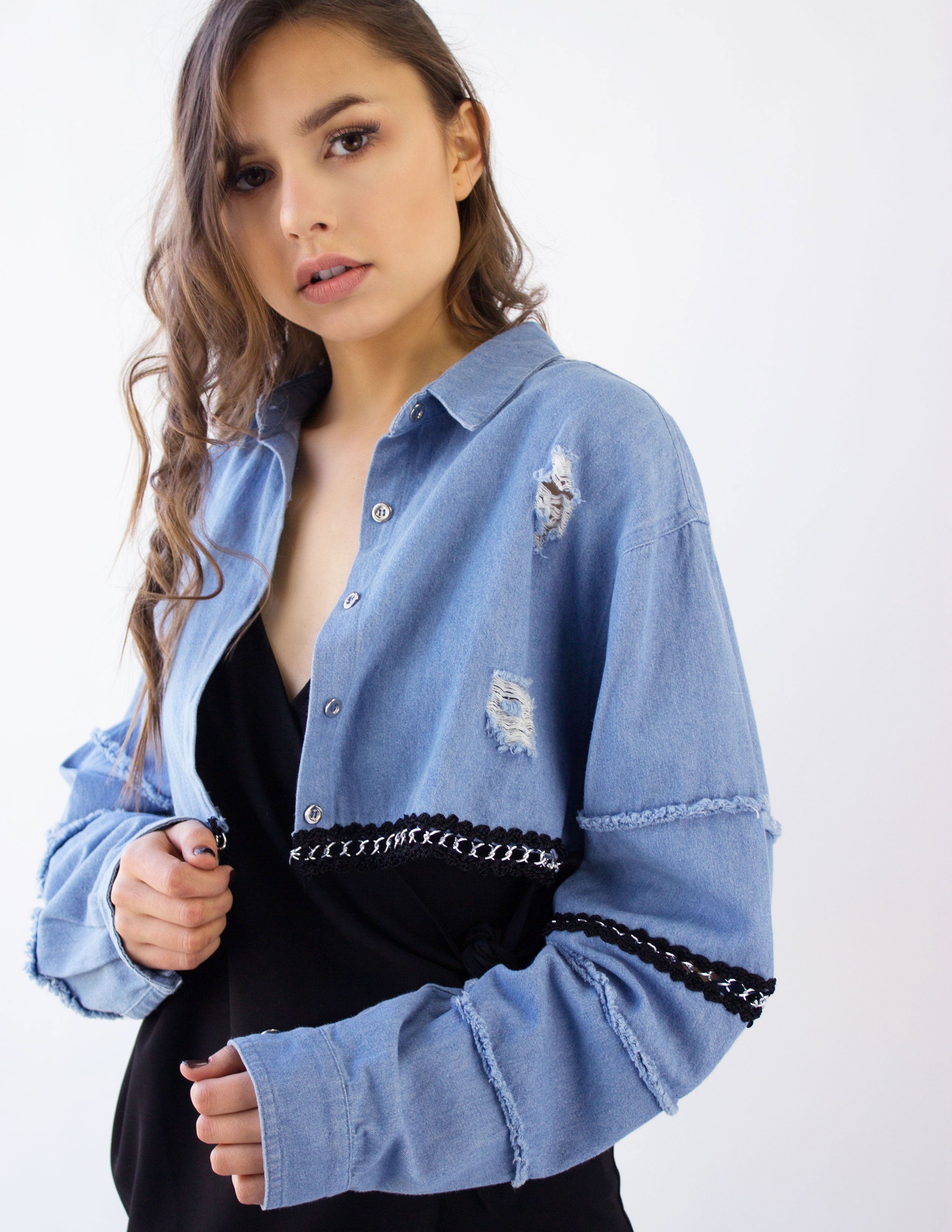 OPAL CROPPED JACKET - Blue District