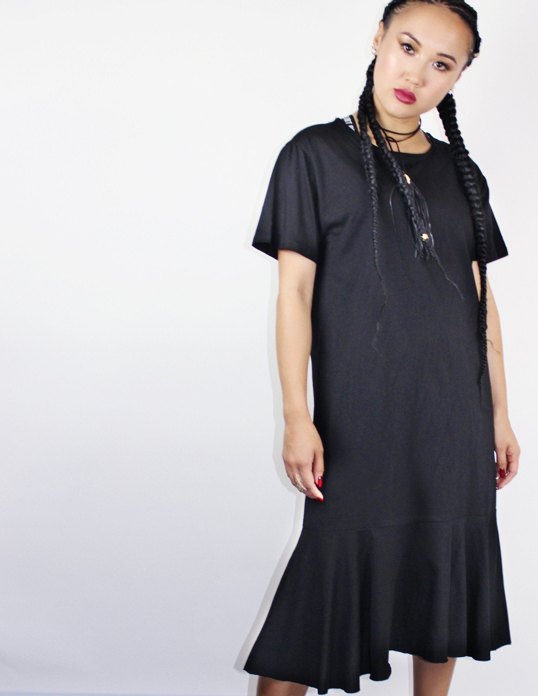 BLACK T- SHIRT DRESS