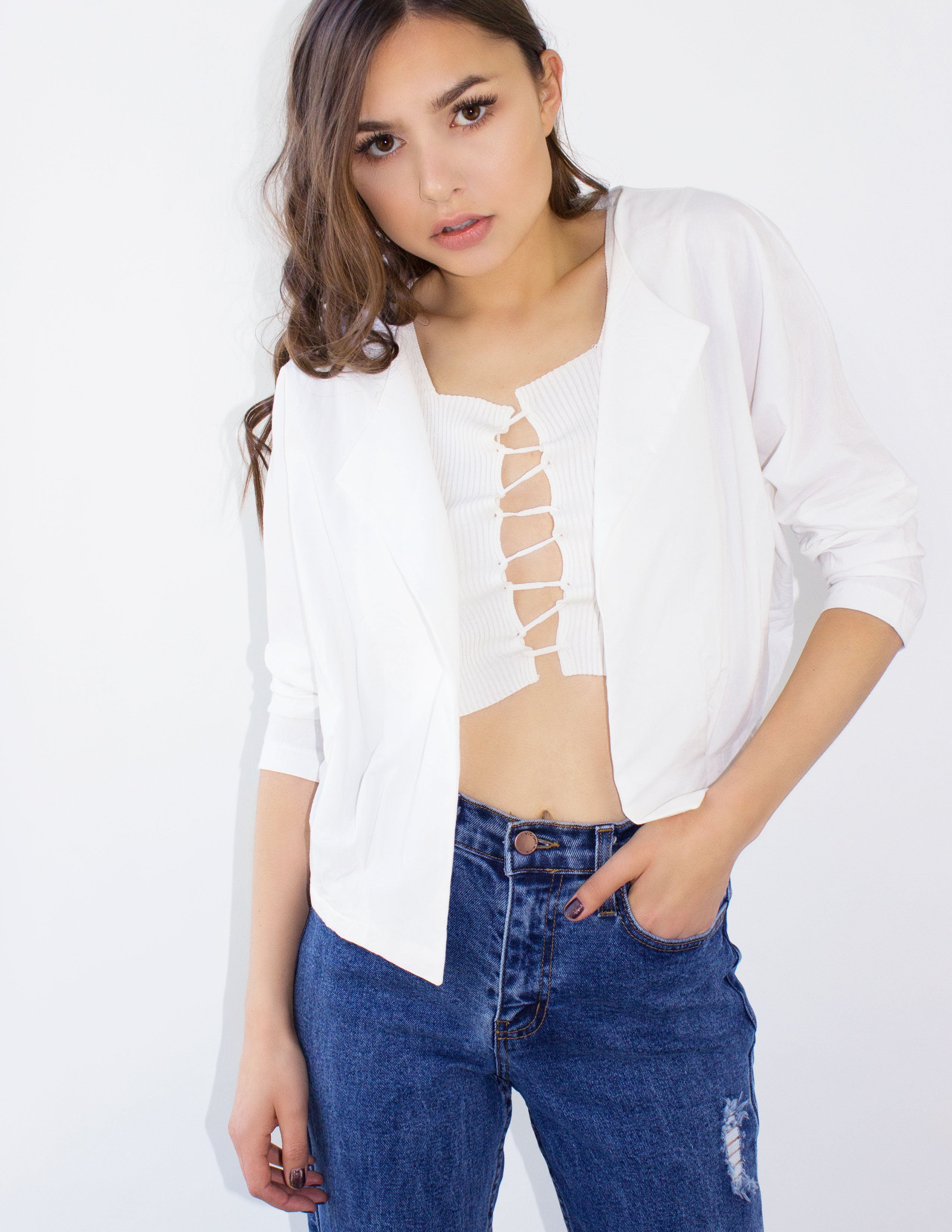 TILT JACKET- WHITE - Blue District