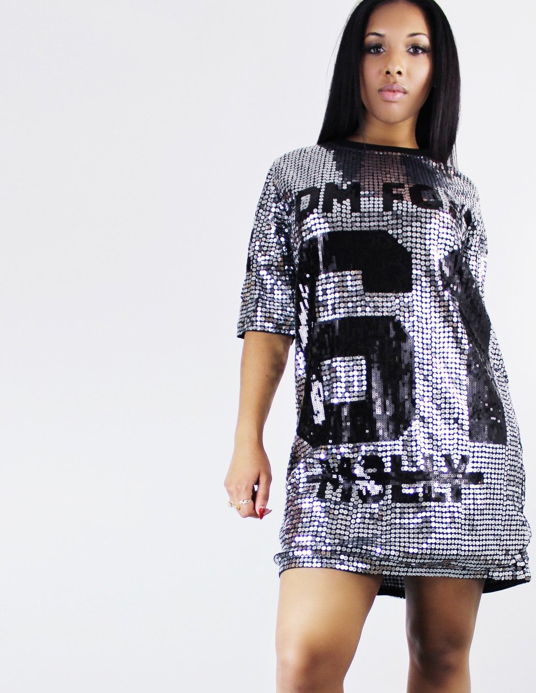 VOLENTIA DRESS- SILVER - Blue District