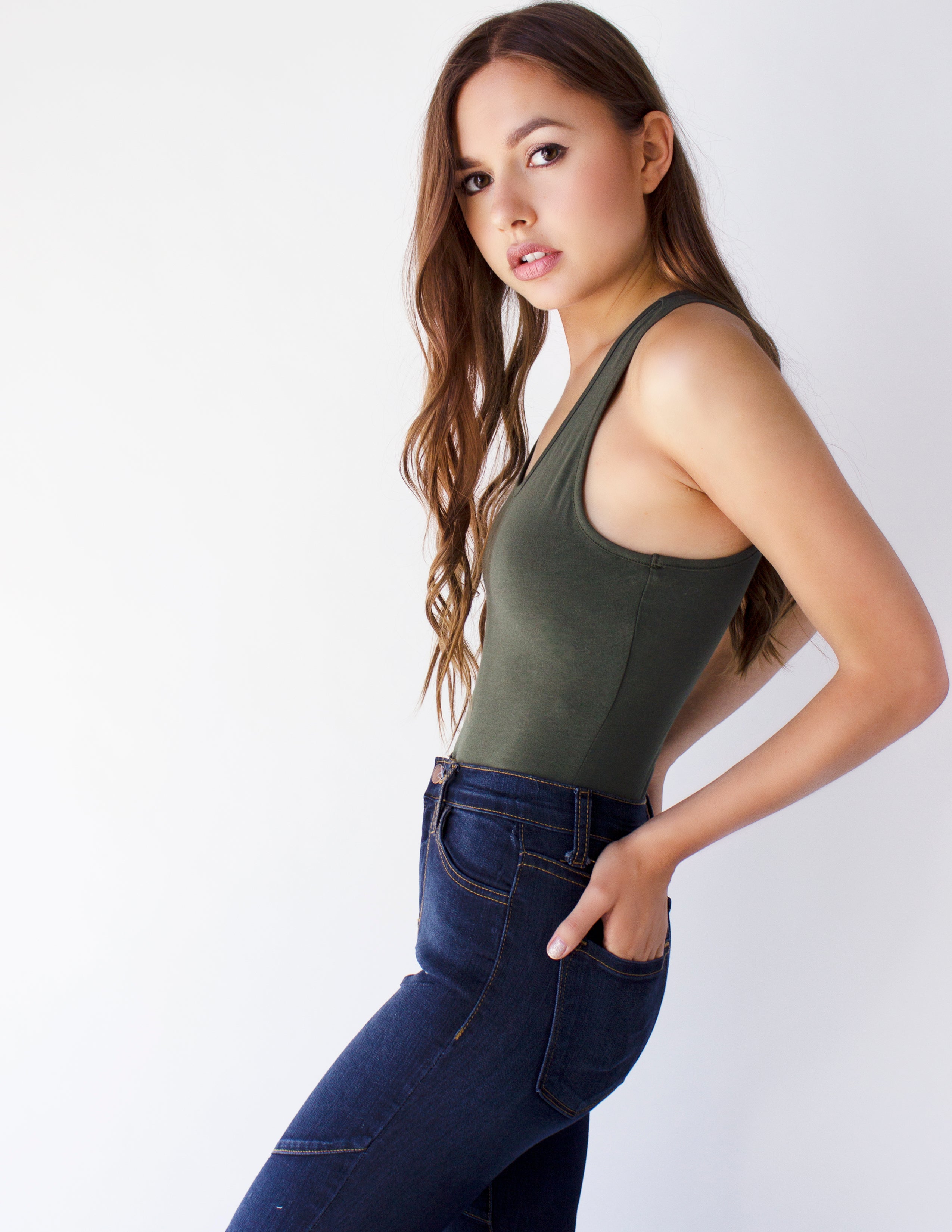 CARNELIA BODYSUIT- OLIVE - Blue District