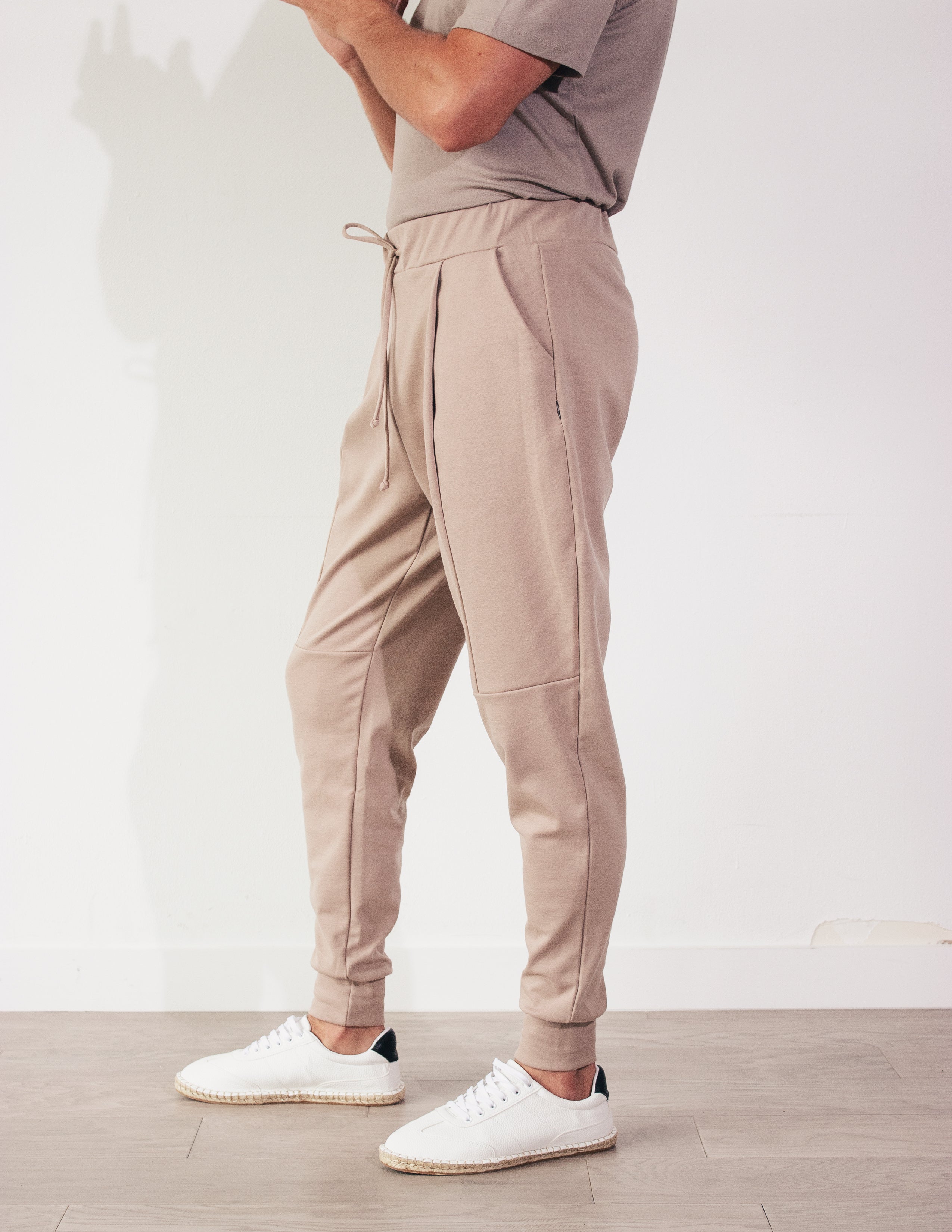 SLICK JOGGERS- TAUPE