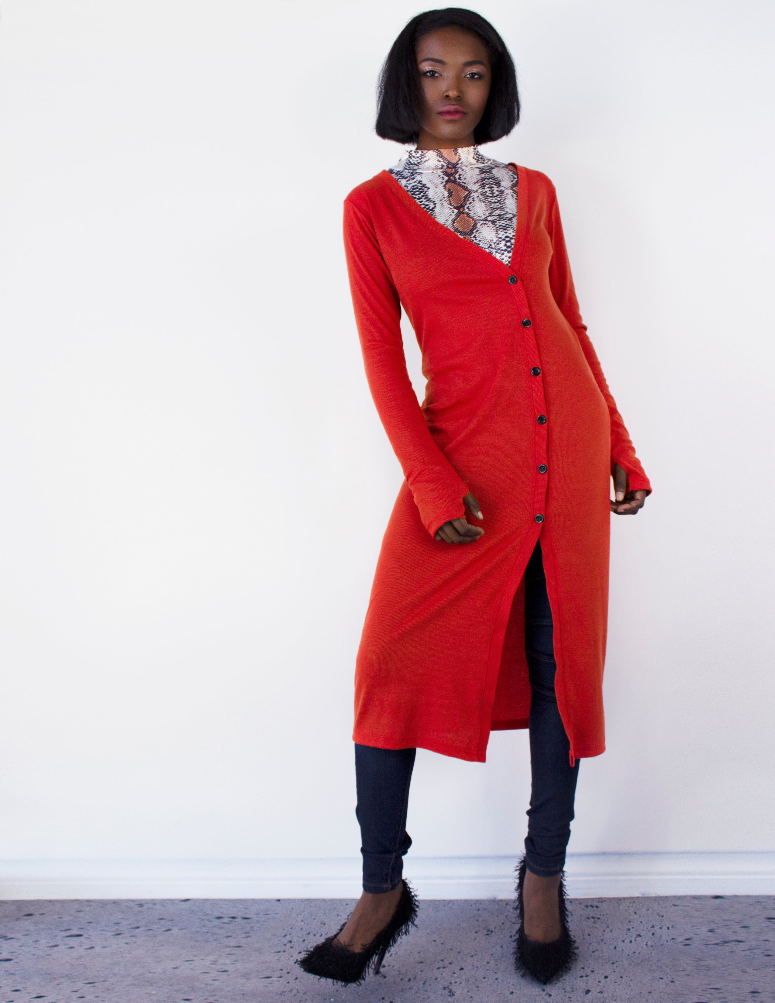 TERRA LONG CARDIGAN - Blue District